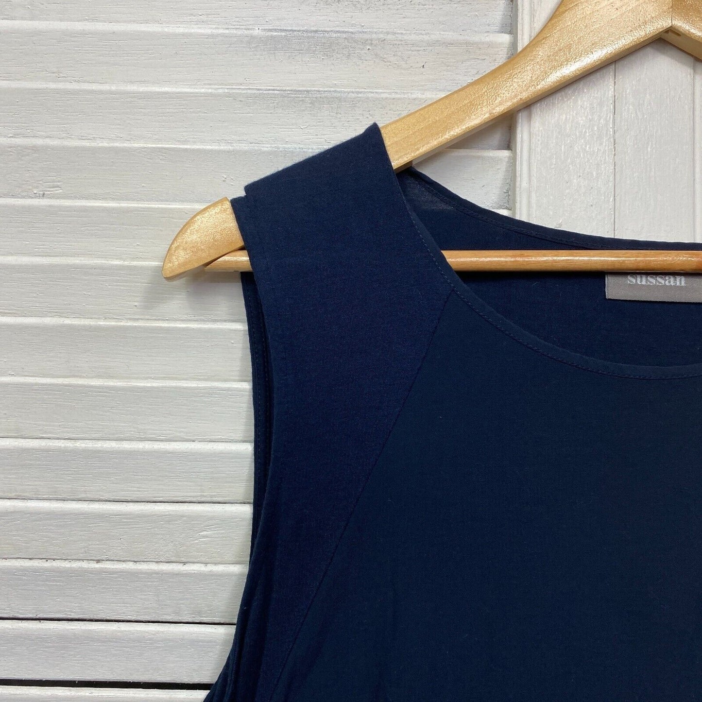 Sussan Top Size XL Plus Blue Navy Sleeveless Viscose