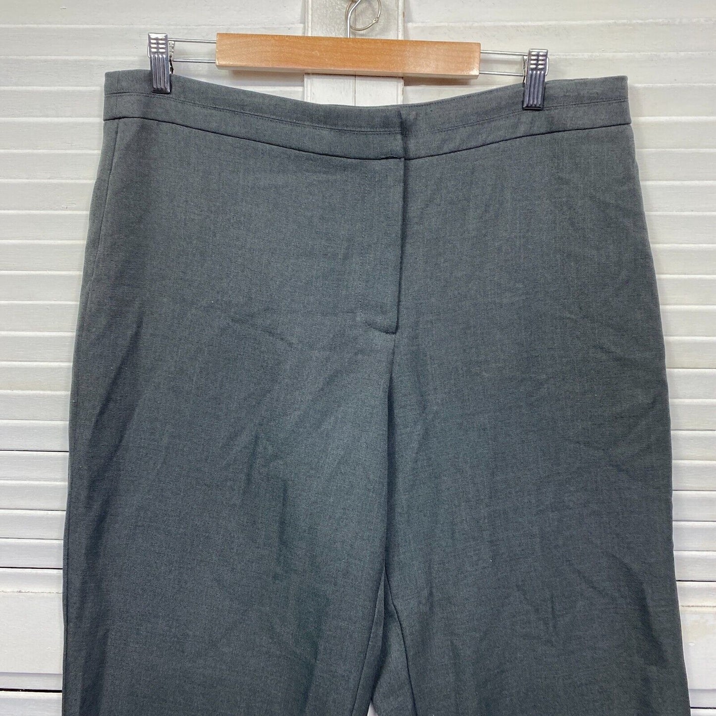 Liz Jordan Pants 16 Plus Grey Straight Leg Zip Fly Office Work Corporate