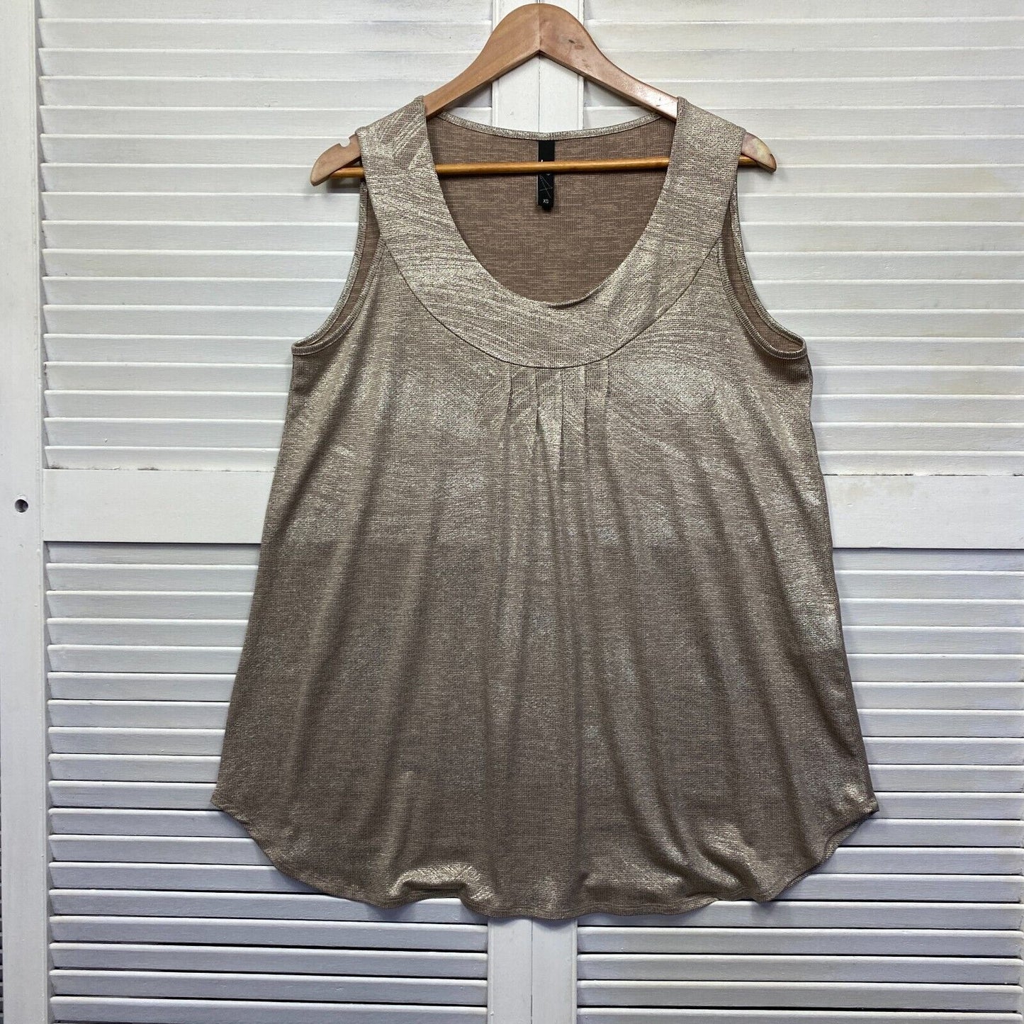 Taking Shape Top Size 14 Plus XS Bronze Metallic Sleeveless