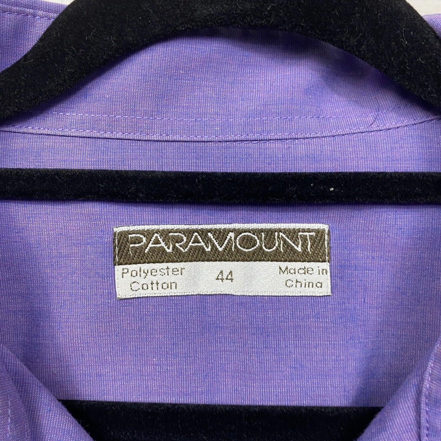 Paramount Shirt Mens 44 Plus Long Sleeve Button Up Purple Cotton Big & Tall