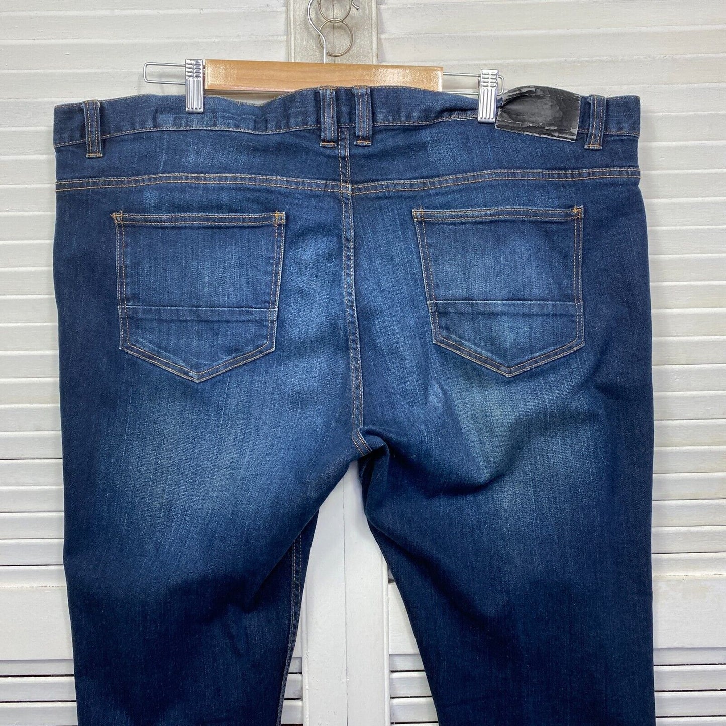 Mr Big Jeans Mens 46 Plus Big & Tall Blue Denim Cotton Blend Pockets