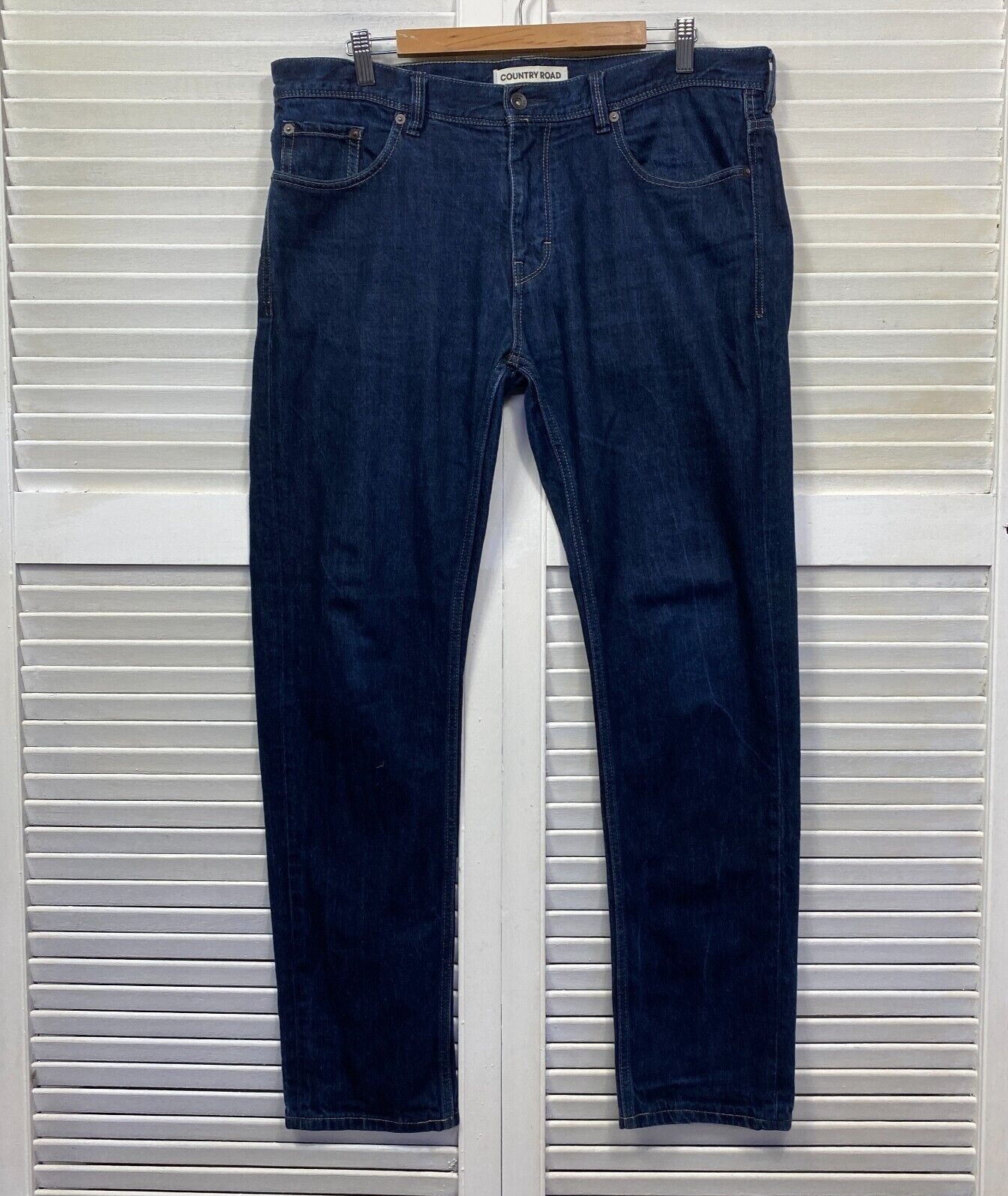 Country Road Jeans Mens Size 36 x 32 Blue Straight Leg 100% Cotton Pockets