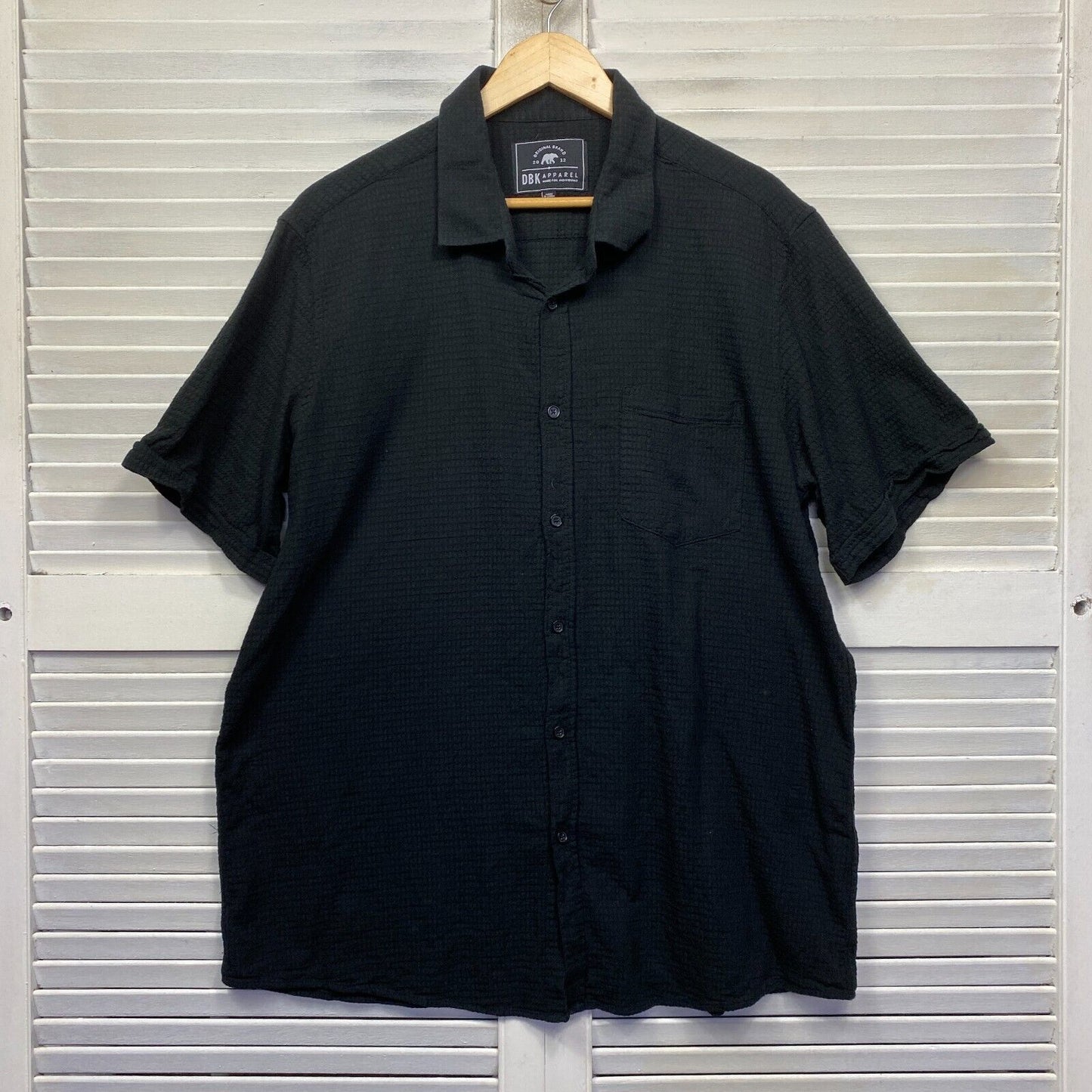 DBK Apparel Shirt Mens Size 4XL Plus Short Sleeve Black Cotton Big Tall