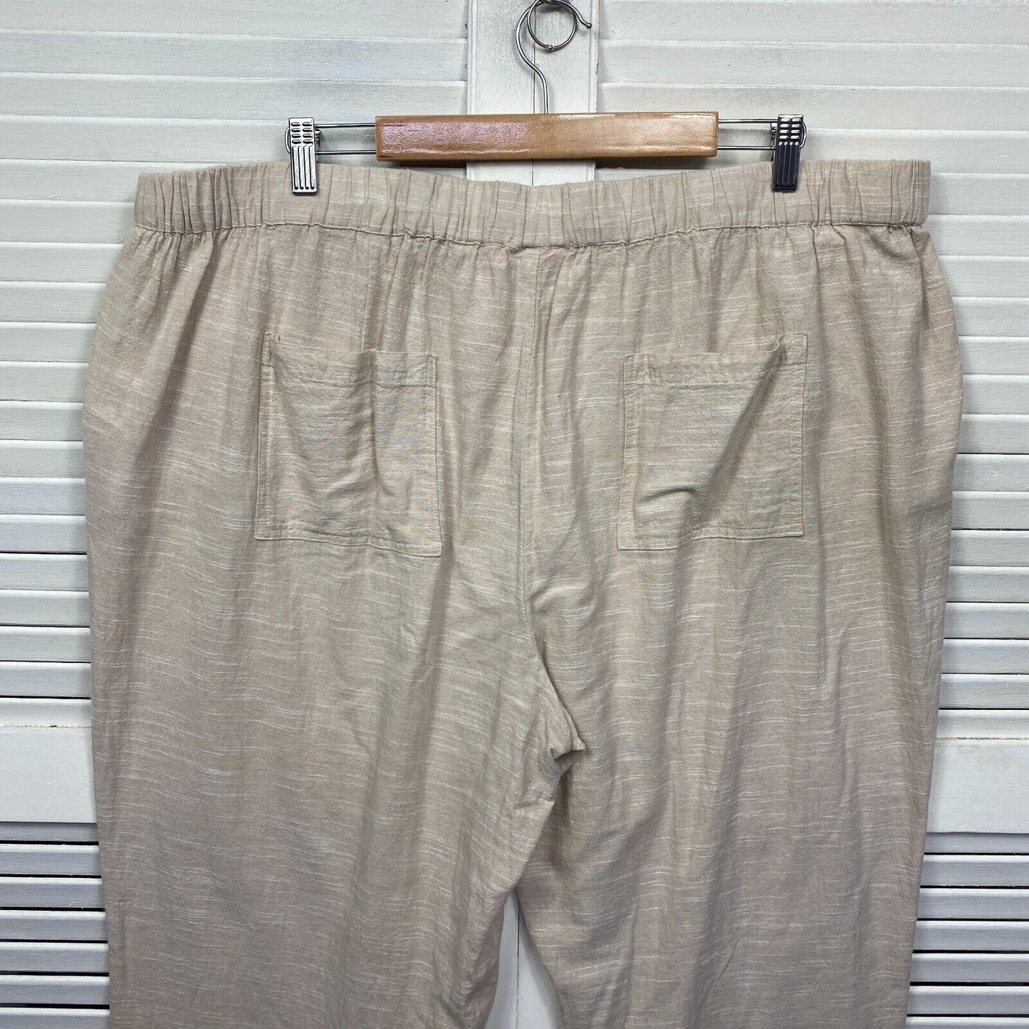 Millers Pants Size 22 Plus Biege Cropped 3/4 Length Pockets Cotton Preloved