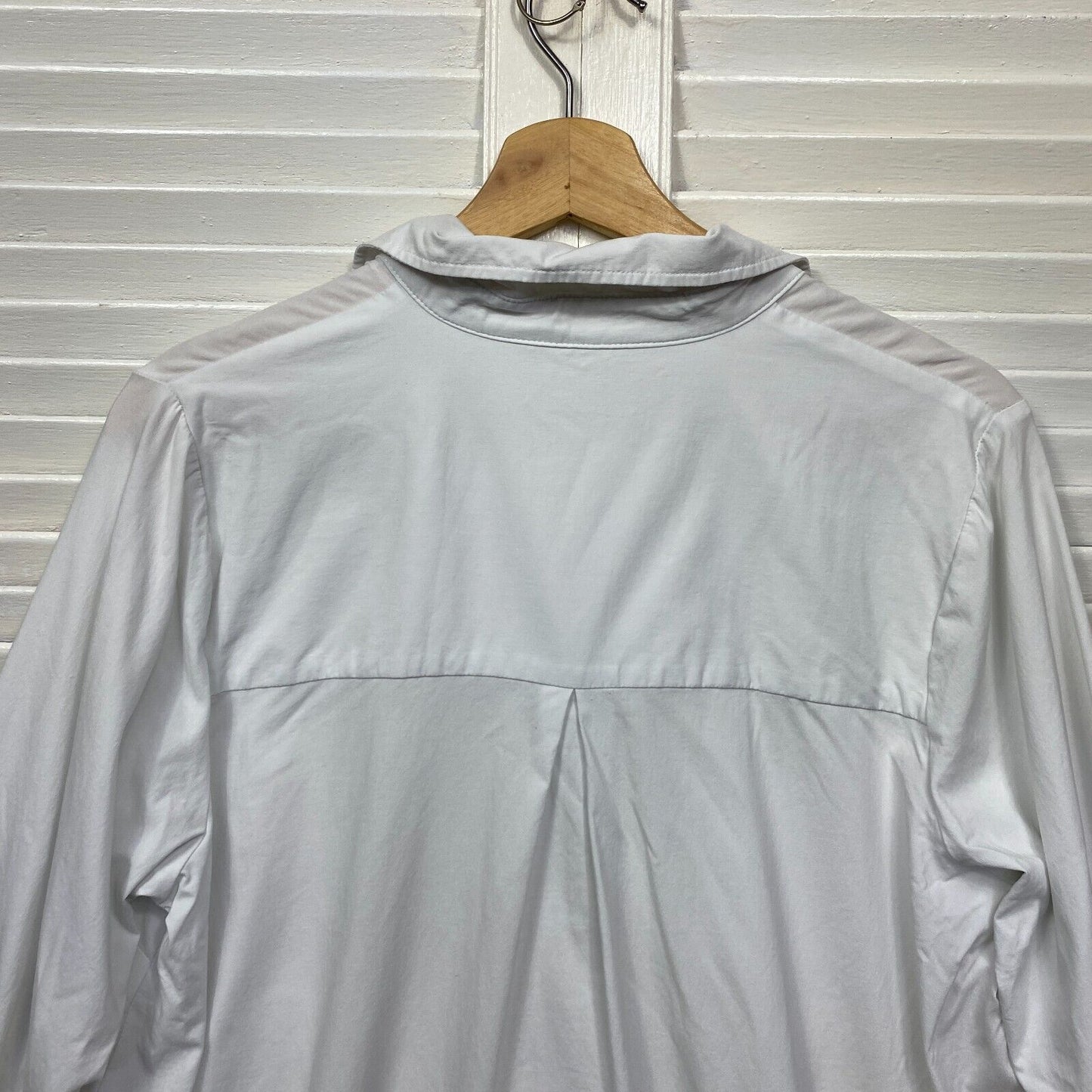 Virtuelle Top Size 12 14 Plus White Long Sleeve Button Up