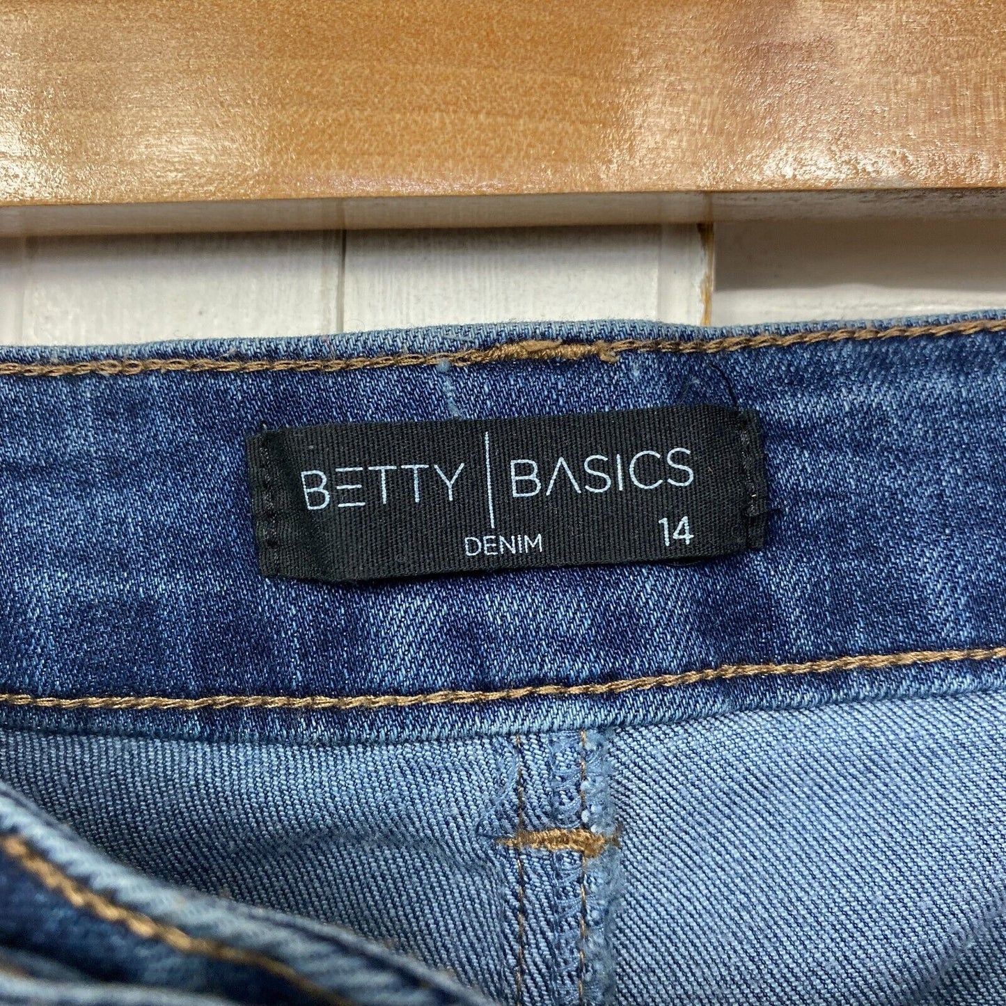 Betty Basics Jeans Size 14 Blue Denim Straight Leg Pockets