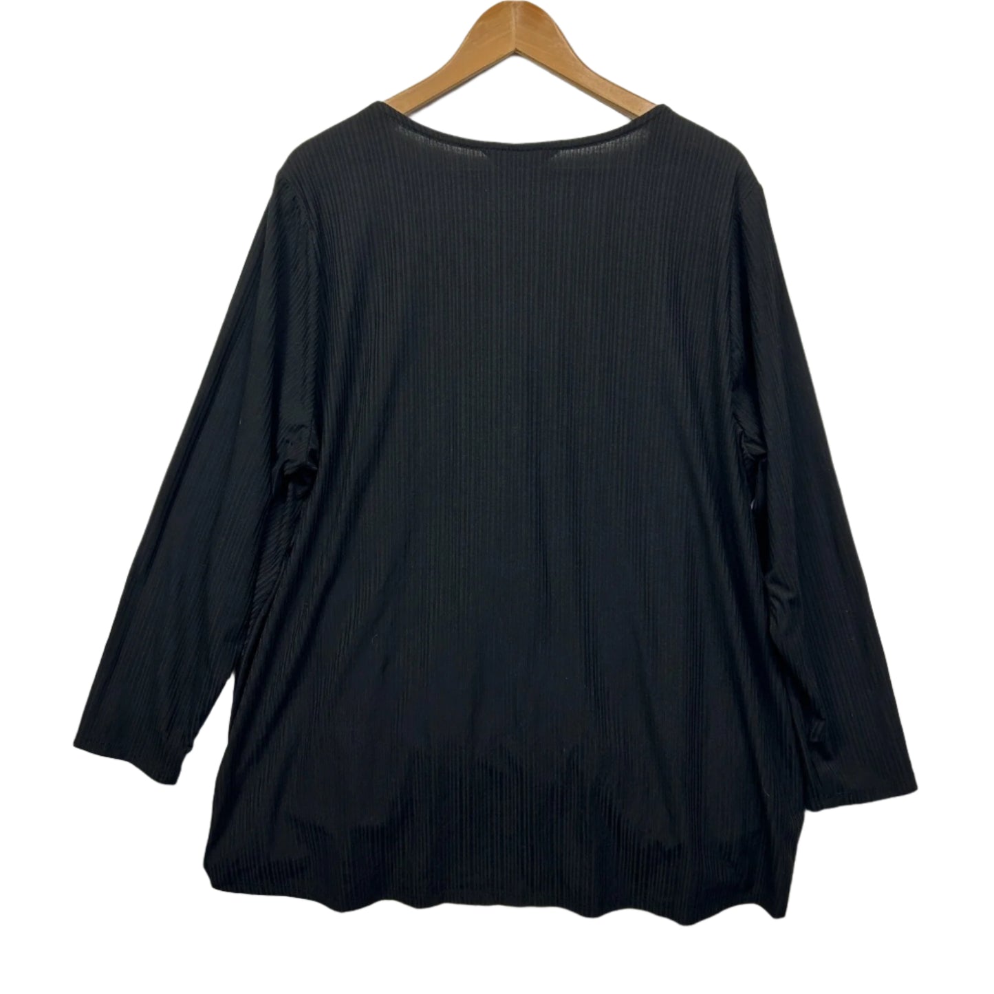 Beme Top Size 18 Medium Plus Black Long Sleeve V Neck