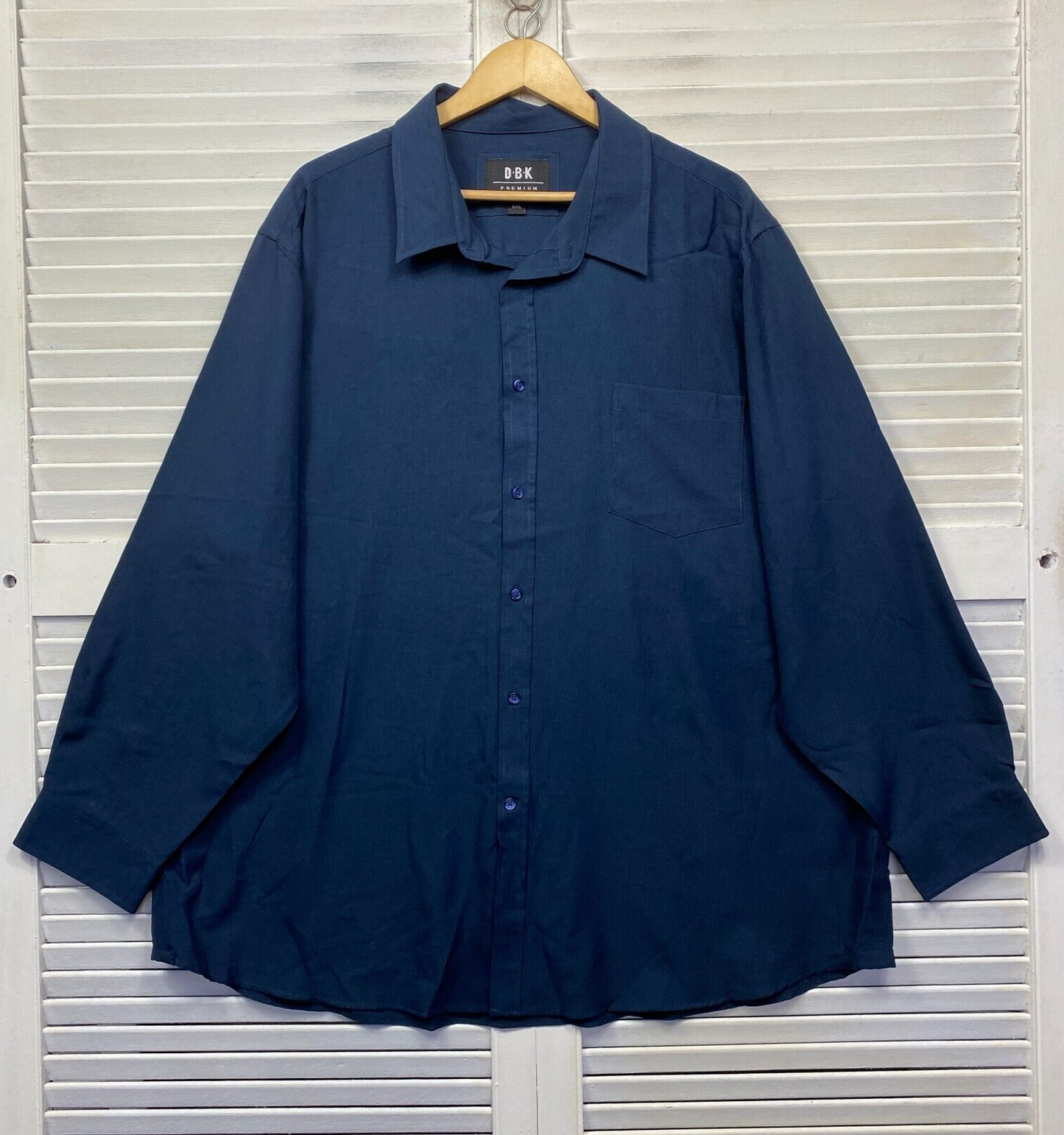 DBK Shirt Size 6XL Plus Long Sleeve Blue Button Up Big Tall Lowes