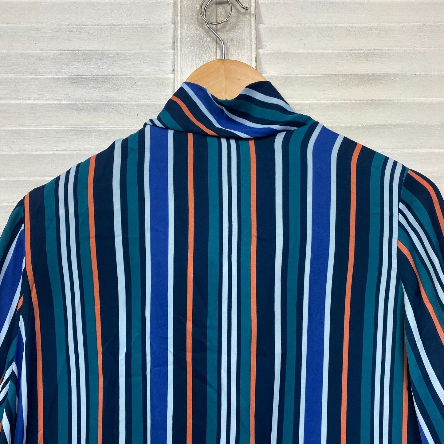 Preview Top Size 16 Plus Long Sleeve Neck Tie Multicoloured Striped Office