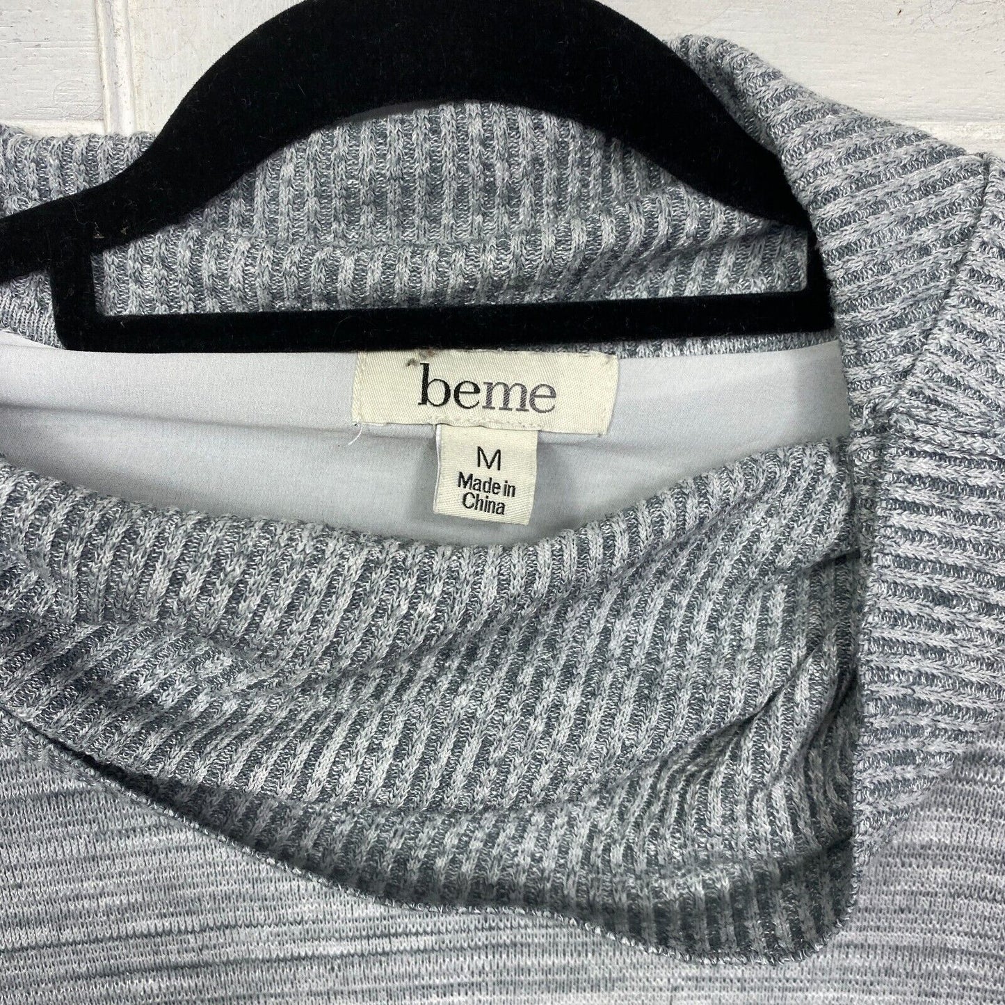 beme Top Womens Medium Plus 18 Grey Long Sleeve Viscose Blend