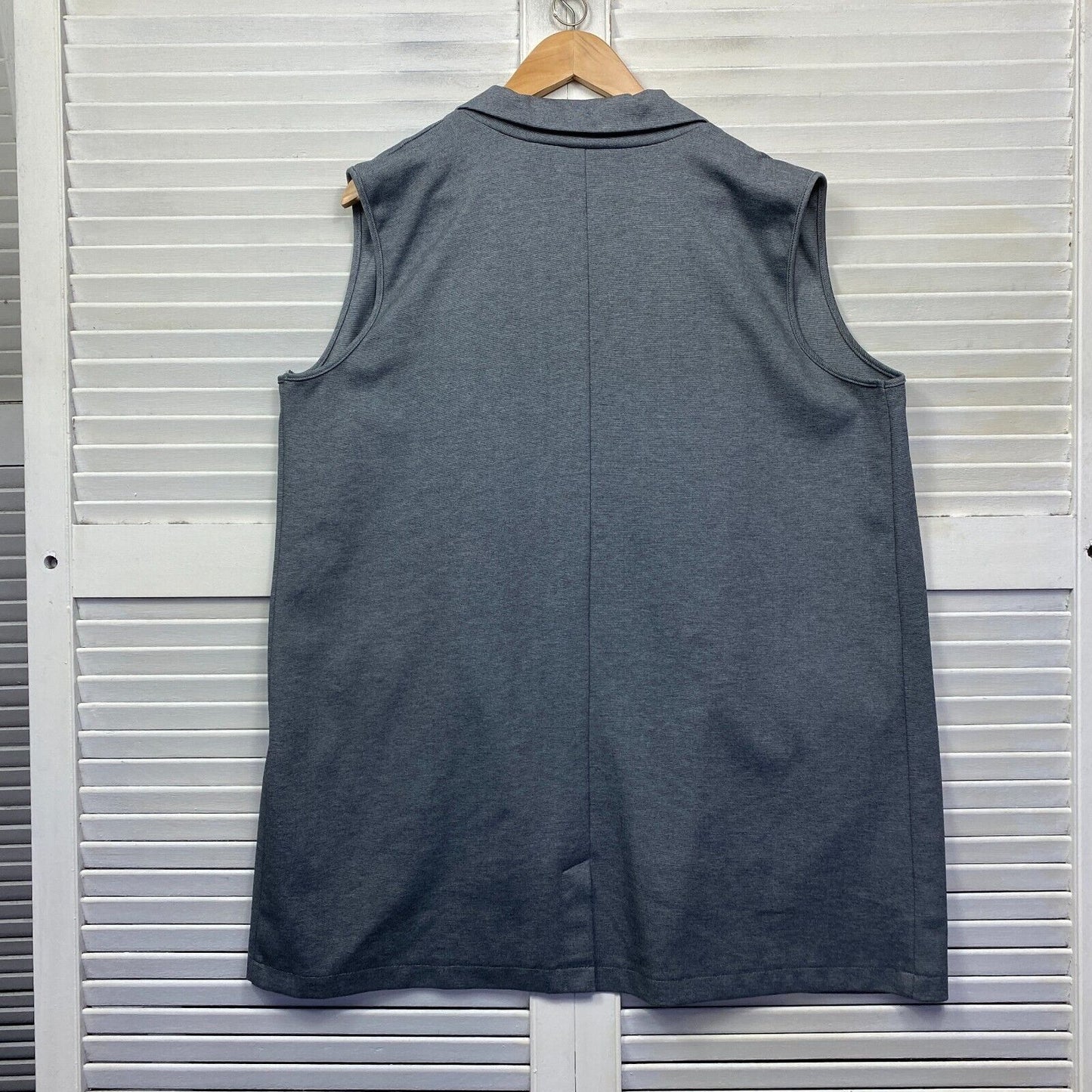 My Size Top Vest Size 16 Plus Small Grey Sleeveless Office Business