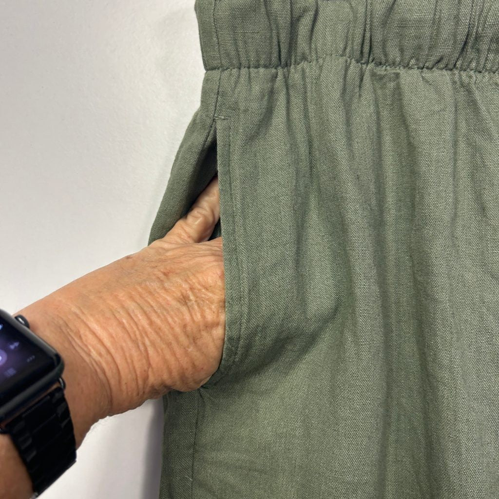 Anko Linen Blend Olive Pants - Size 18