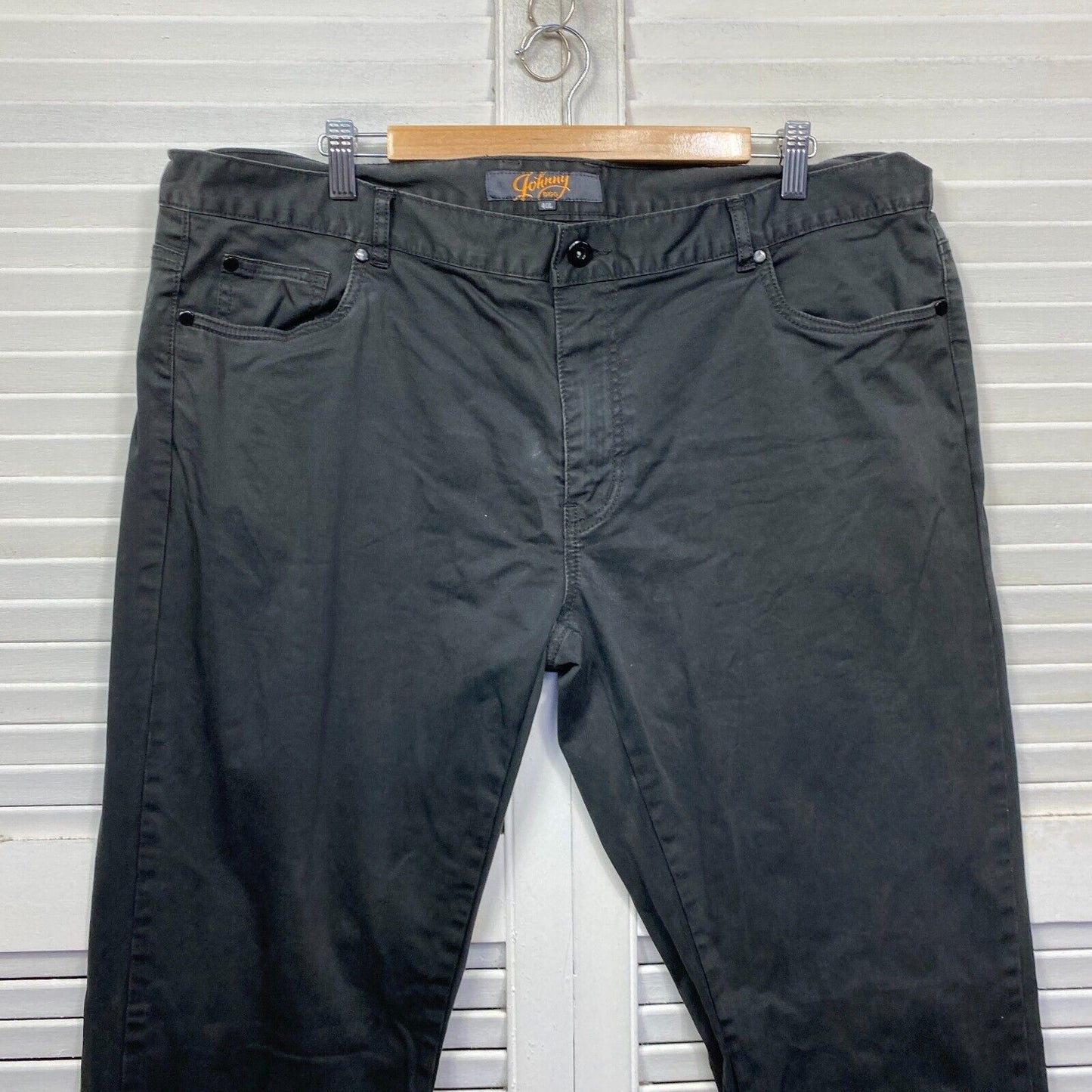 Johnny Bigg Jeans Mens 40L Plus Black Straight Leg Denim Zip Fly Big & Tall