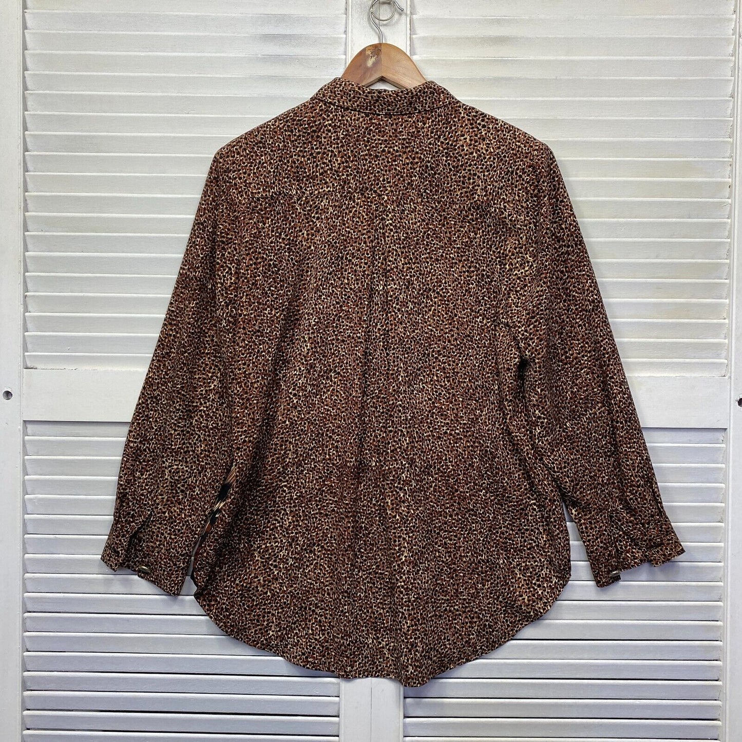 Vintage Top Shirt Size 16 Animal Print Long Sleeve Button Up Made in Australia