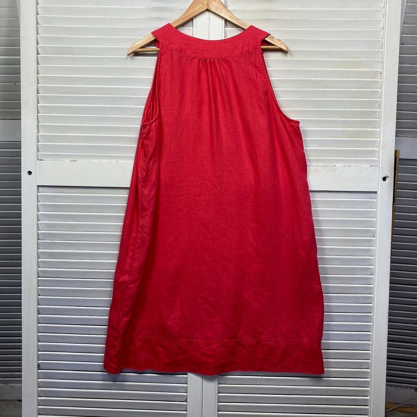 Target Linen Dress Size 16 Plus Red Sleeveless Pockets