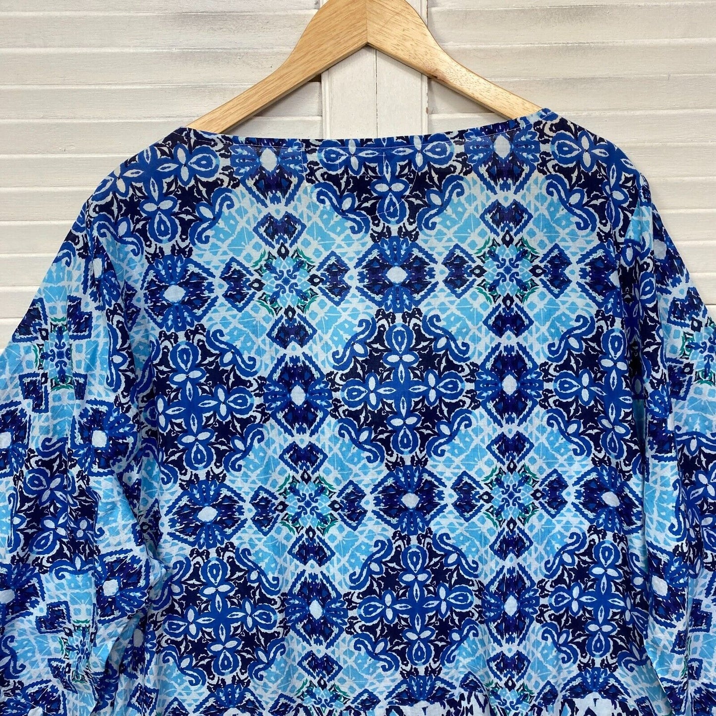 Lulu Soul Dress Size 4XL Blue Boho Short Sleeve Pockets Shift Knee Length