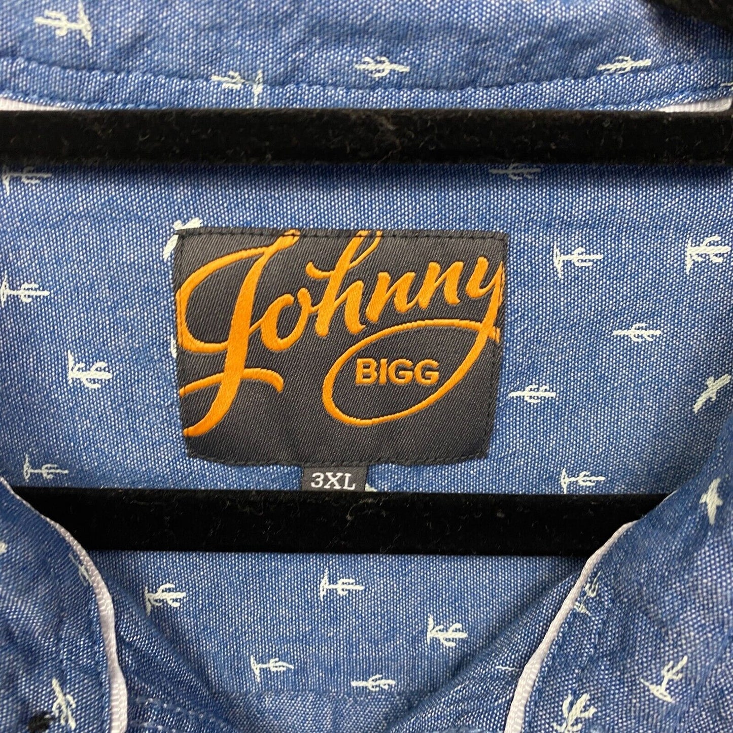 Johnny Bigg Shirt Size 3XL Blue Button Up Short Sleeve