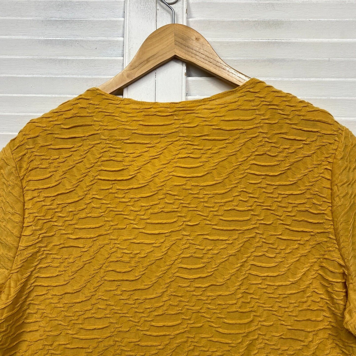 Millers Top 20 Plus Mustard Yellow Textured Short Sleeve Preloved