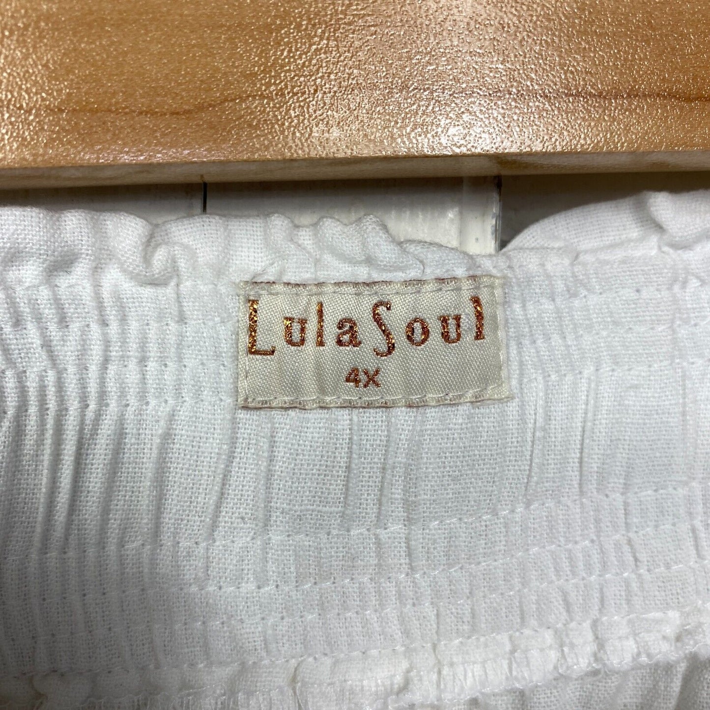 Lulu Soul Pants Size 4XL 22 Plus White Pockets Drawstring Waist Linen Sheer