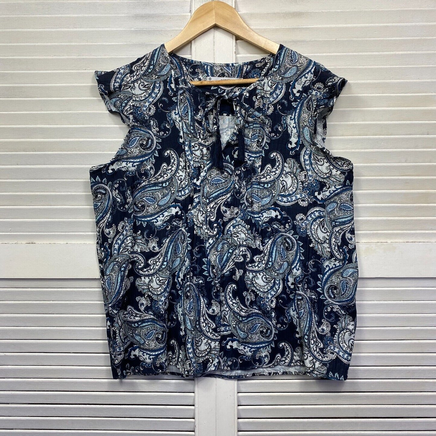 Target Top Size 16 Plus Blue Paisley Print Sleeveless Viscose Blend