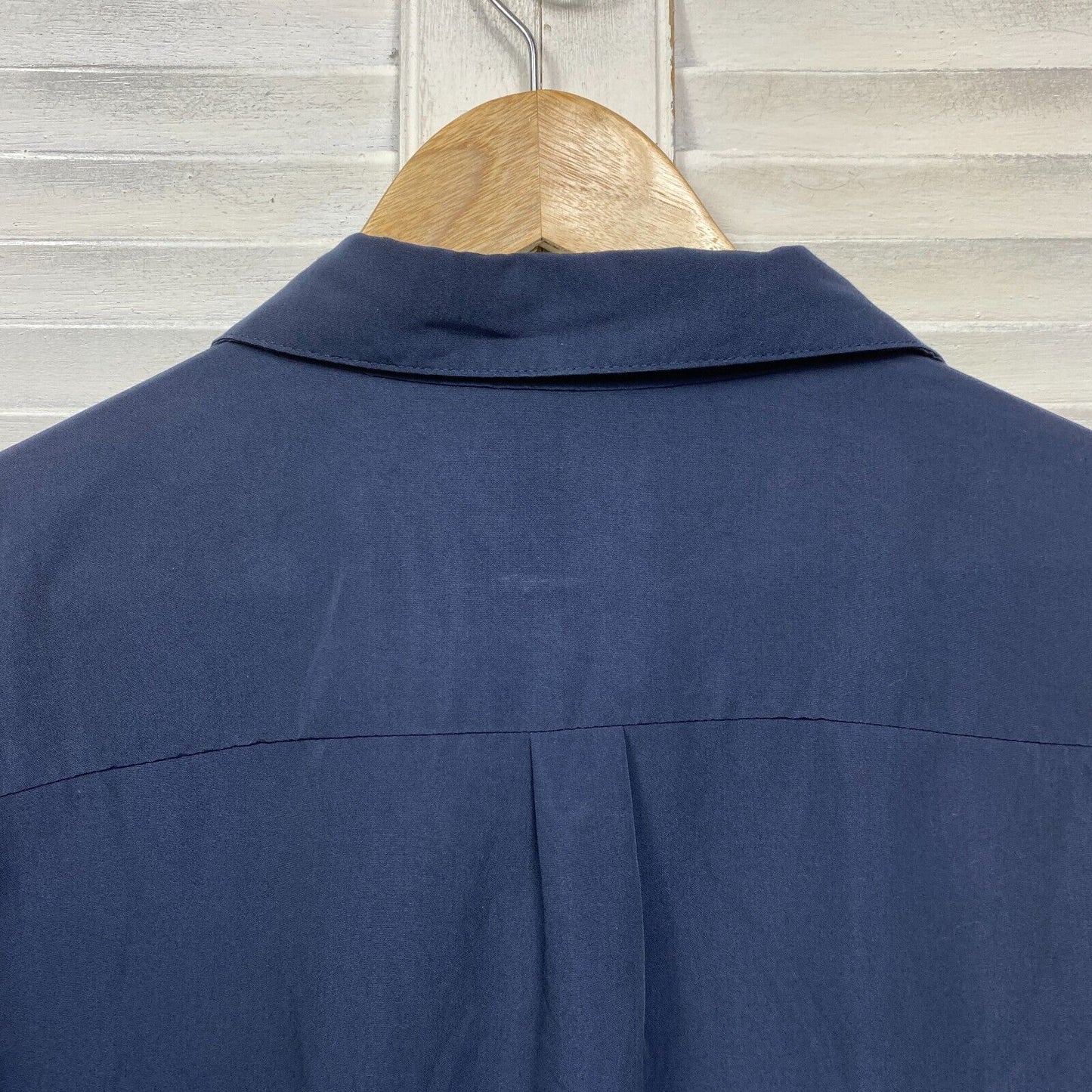 Noni B Top Size 18 Navy Blue Button Up Long Sleeve Collared Office