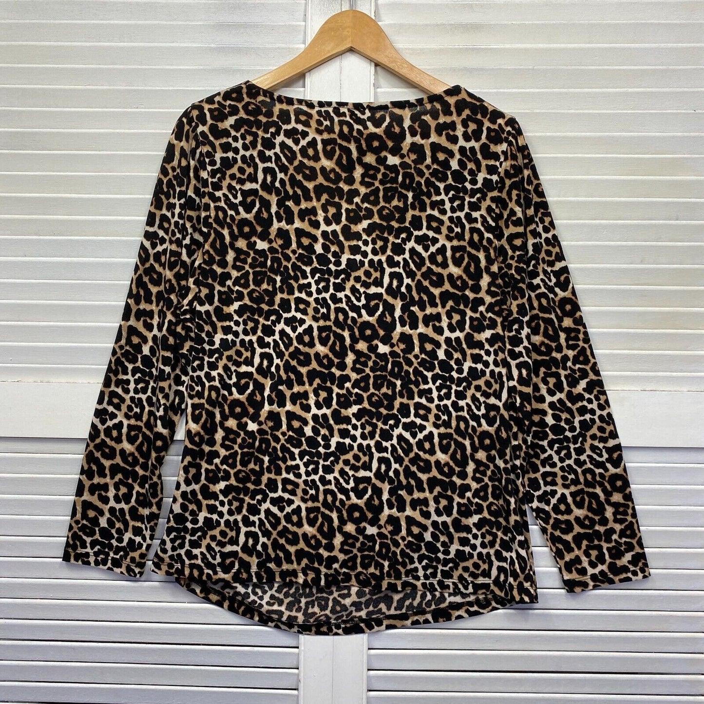 Crossroads Wrap Top Womens XL Long Sleeve Animal Print New