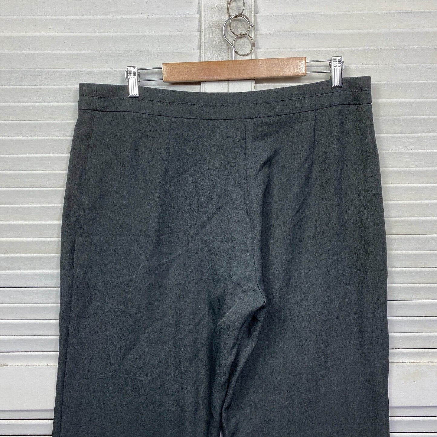 Liz Jordan Pants 16 Plus Grey Straight Leg Zip Fly Office Work Corporate