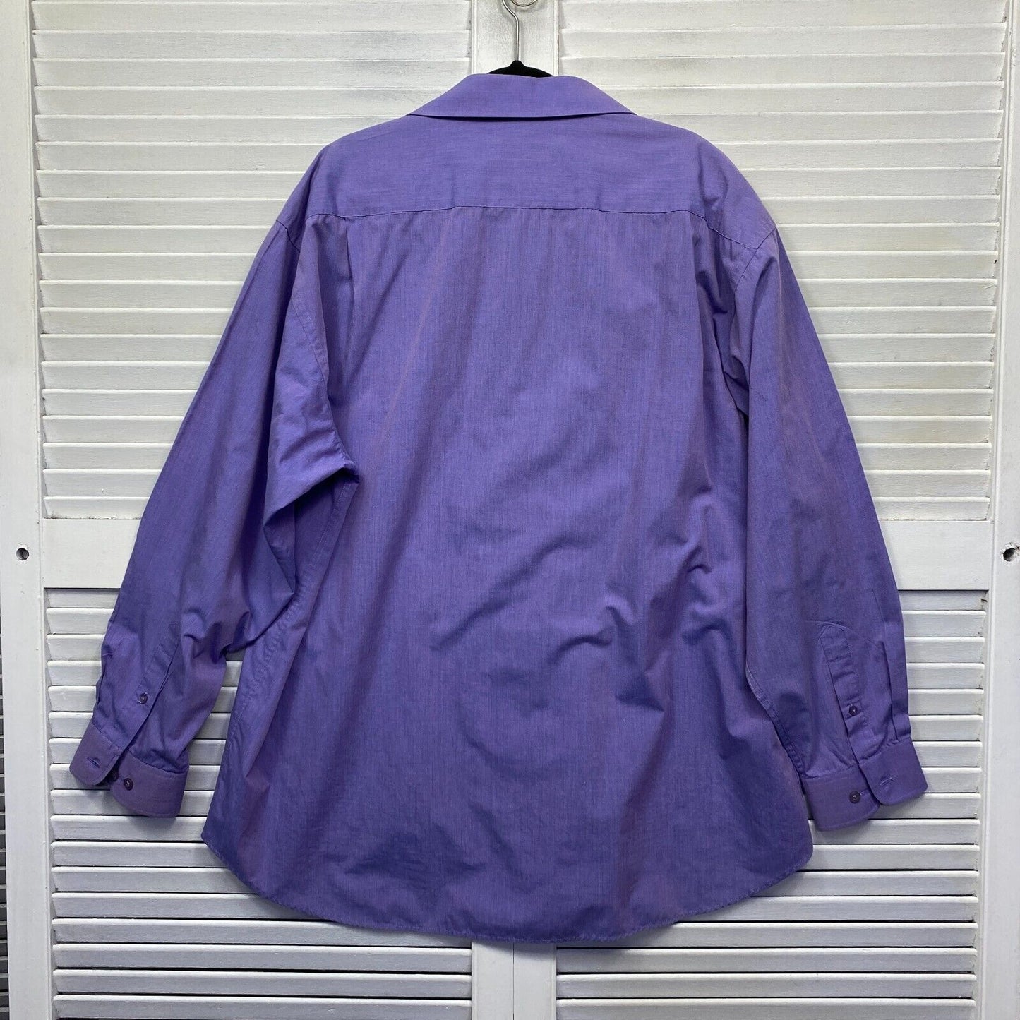 Paramount Shirt Mens 44 Plus Long Sleeve Button Up Purple Cotton Big & Tall