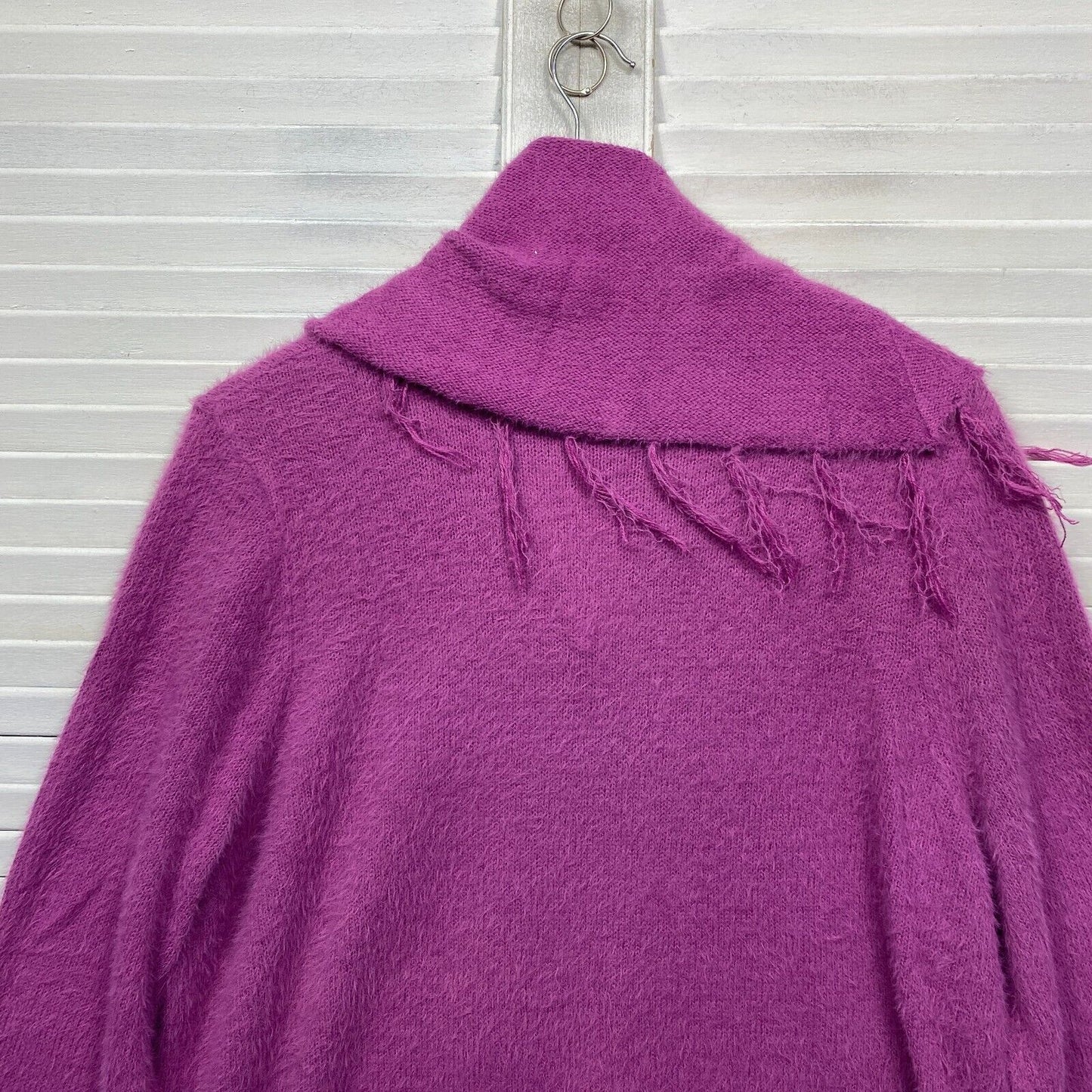 Rockmans Jumper XL Pink Purple Cowl Neck Long Sleeve Knit Fluffy New