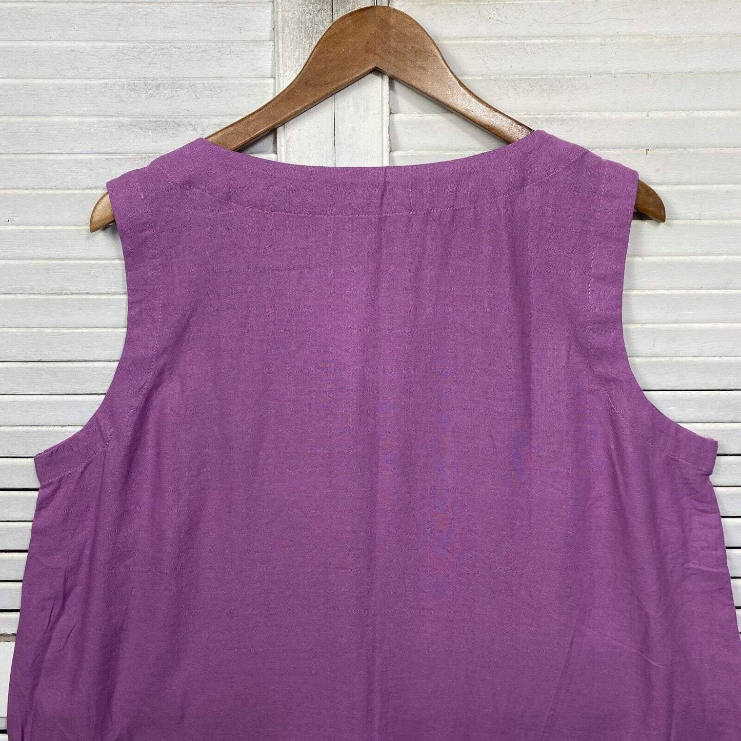 beme Top Size 14 Plus Size Purple Sleeveless Linen Blend