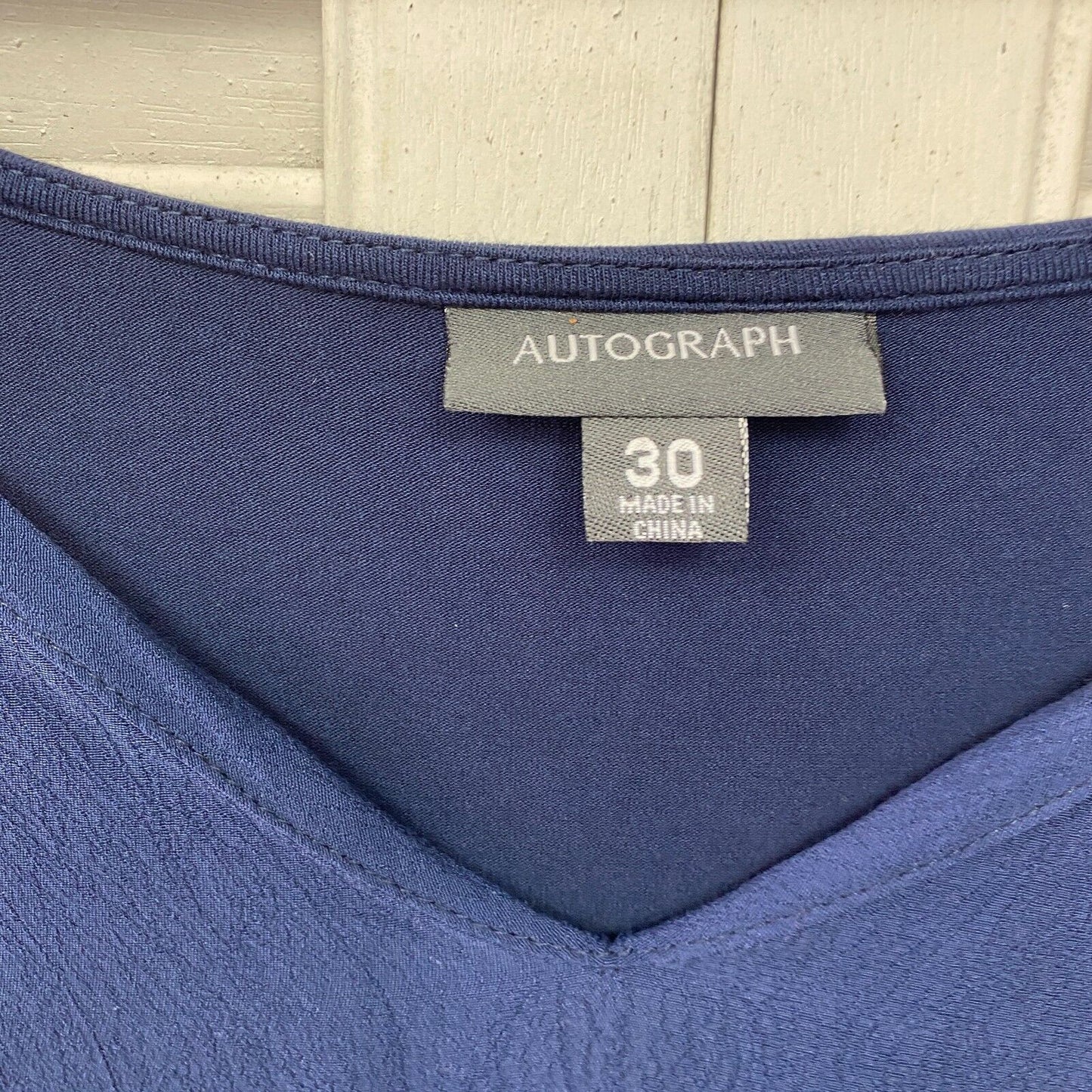 Autograph Top 30 Plus Blue Short Sleeve Casual Preloved