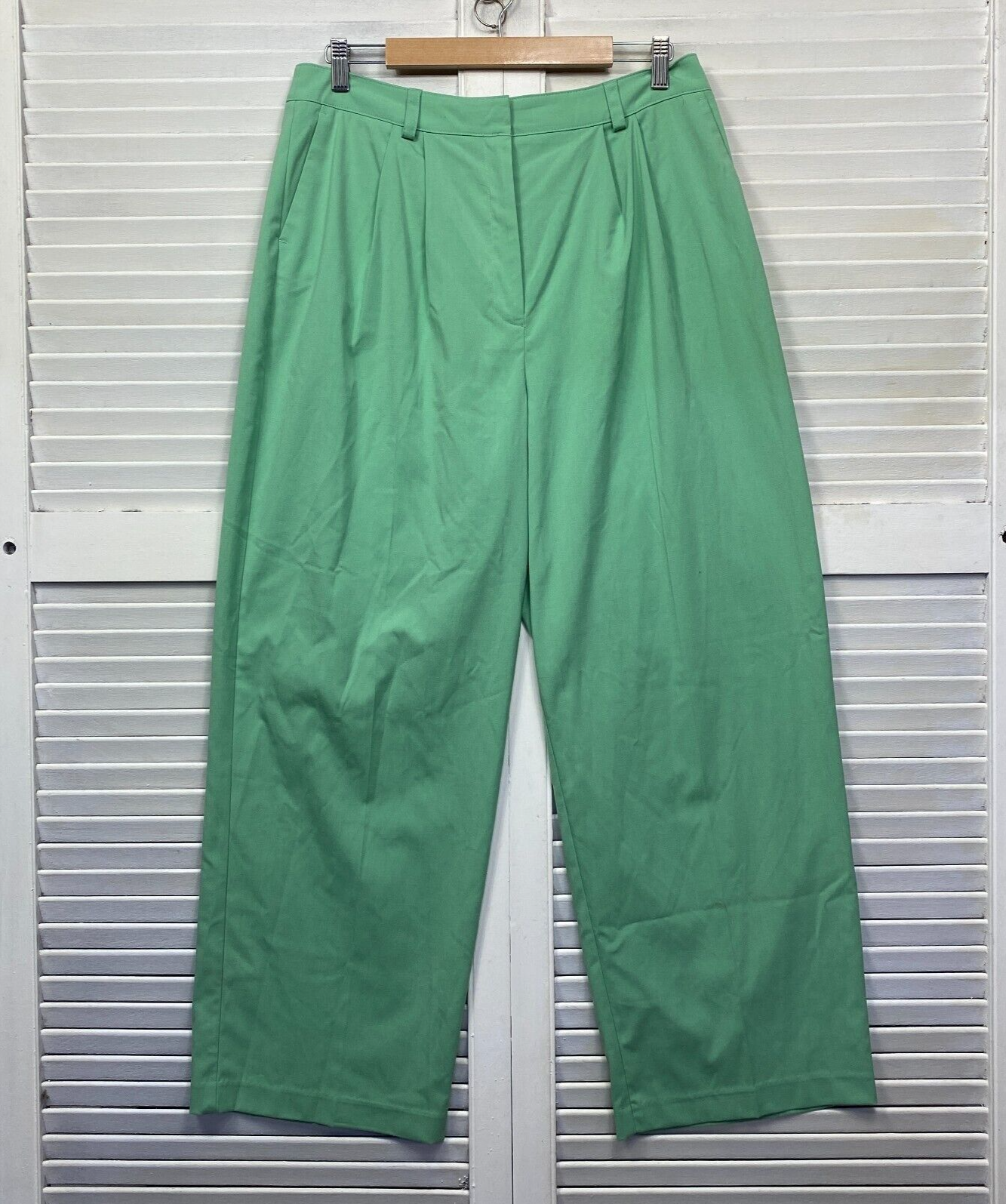 Lily Loves Pants Size 14 Green Pockets Pleated Full Length