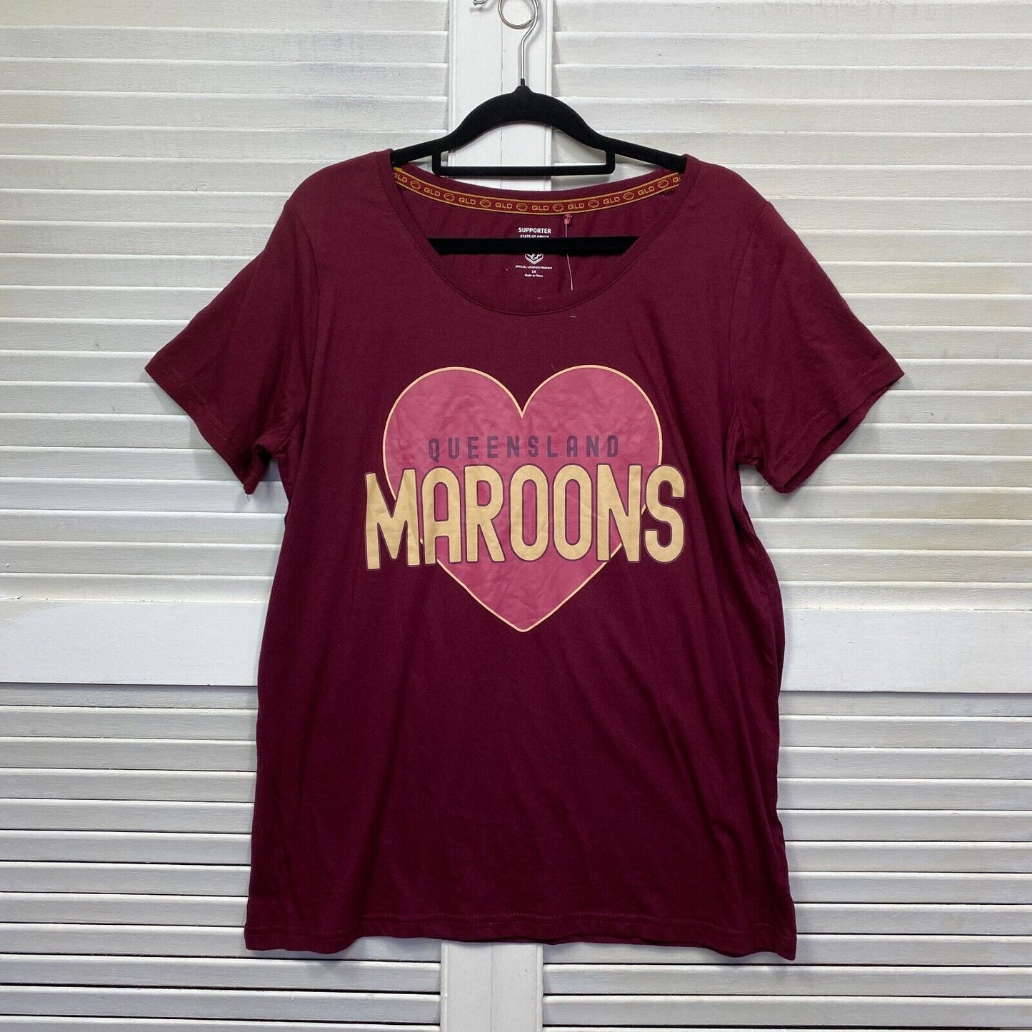 Queensland Maroons Womens Tshirt Size 14 NRL State of Origin New