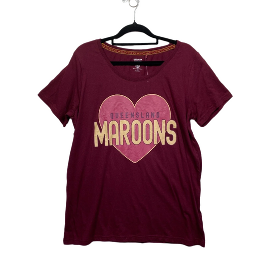 Queensland Maroons Womens Tshirt Size 14 NRL State of Origin New