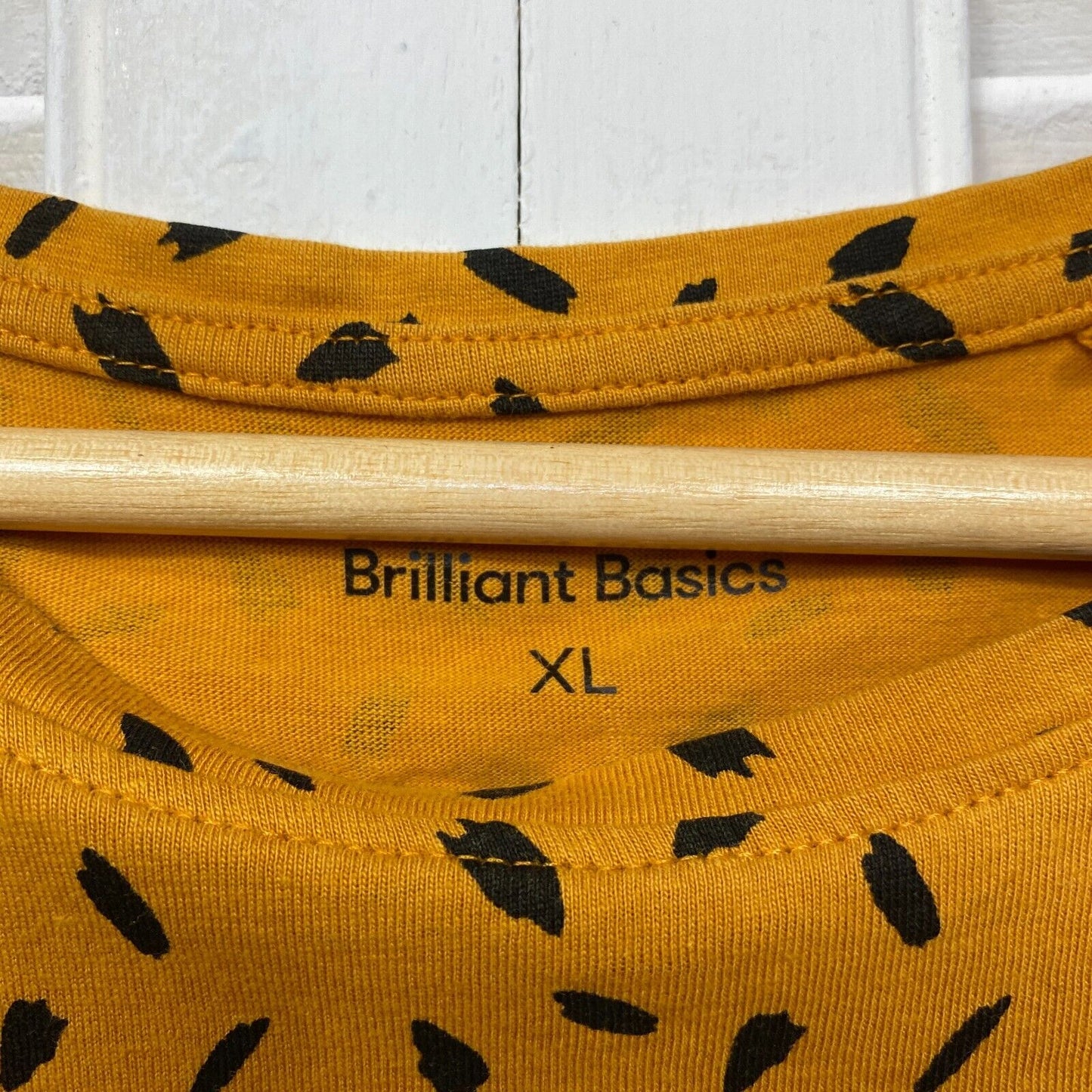 Brillant Basics Plus Size Top Size XL Mustard Short Sleeve T-shirt