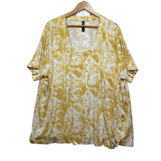 Taking Shape Top 20 Plus Large Yellow Tie Dye Casual Tshirt Tee Bamboo