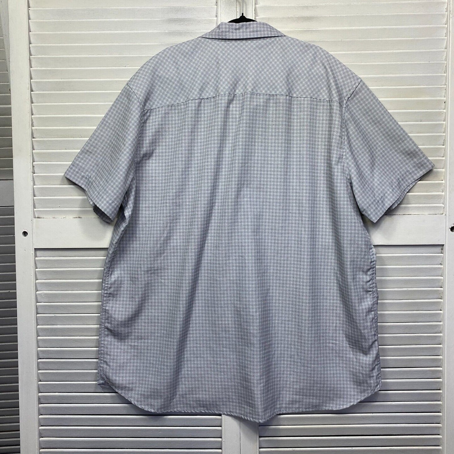 Joe & Co Shirt Mens 5XL Plus Grey Short Sleeve Button Up Soft Touch