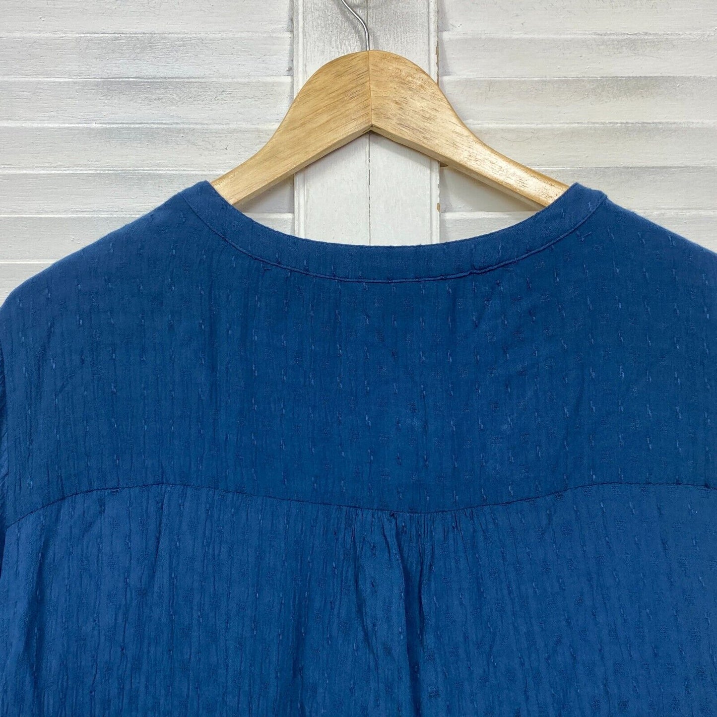 Autograph Top Size 14 Plus Tunic Blue Roll Tab Sleeve