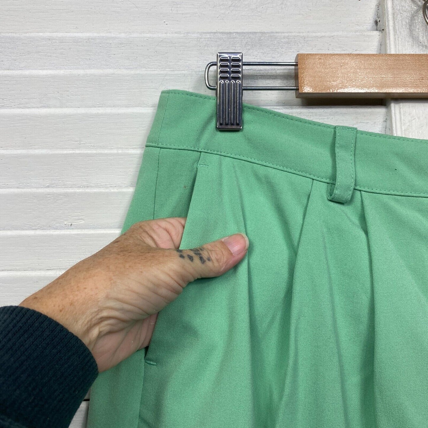 Lily Loves Pants Size 14 Green Pockets Pleated Full Length