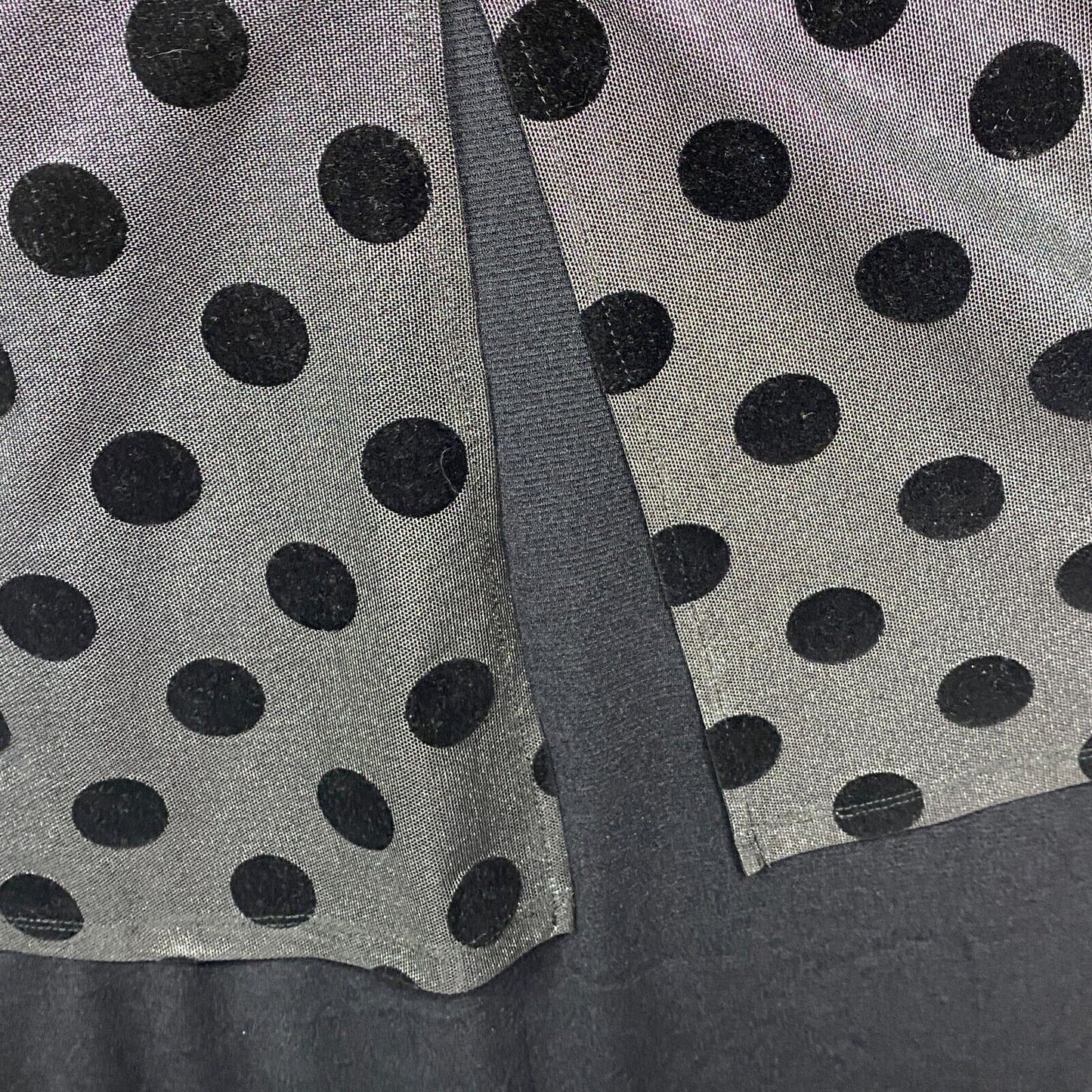 Taking Shape Dress Size 12 14 XXS Black Long Sleeve Grey Polka Dots