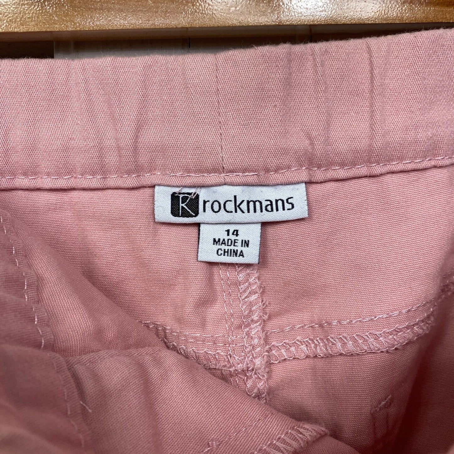 Rockmans Skirt Size 14 Pink Knee Length Heavy Cotton Elastic Waist  Pockets