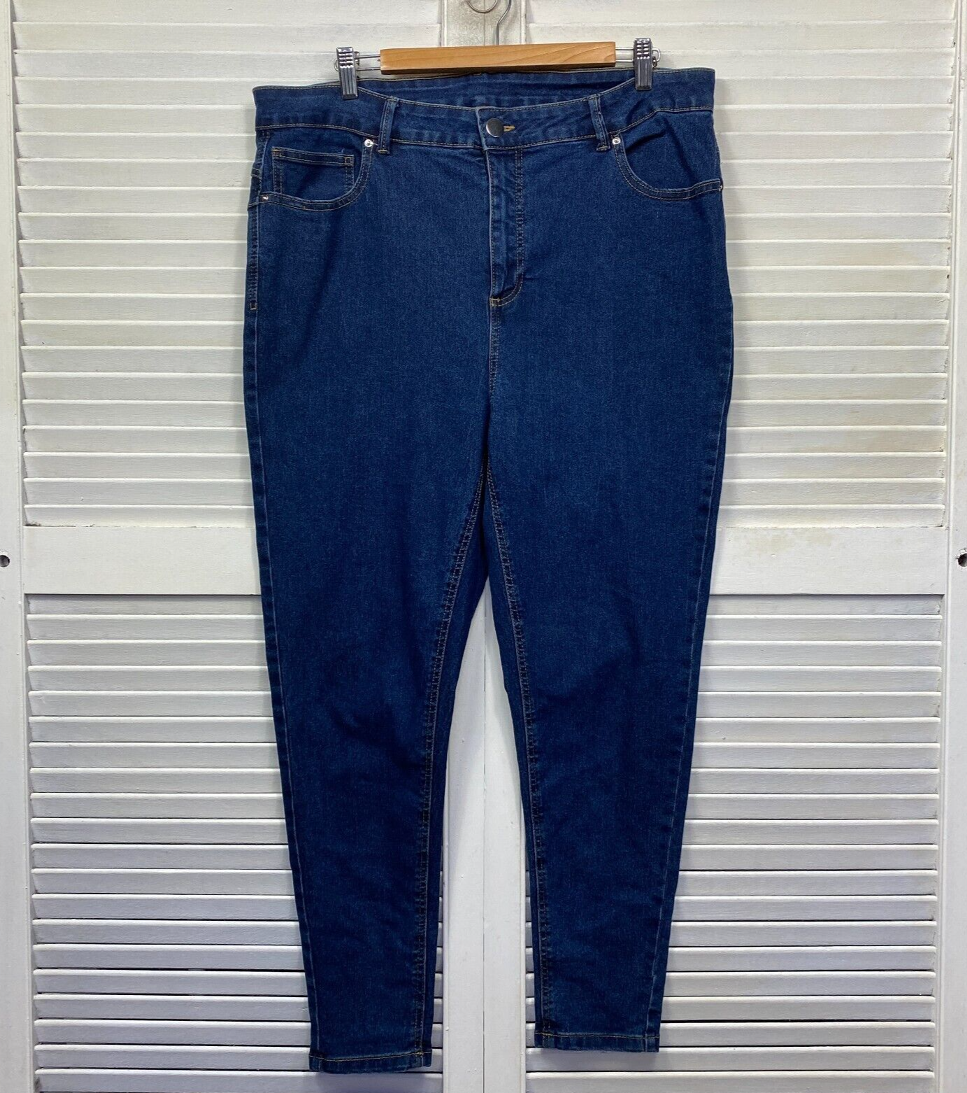 beme Jeans Size 18 Plus Pull On Denim Straight Leg Pockets