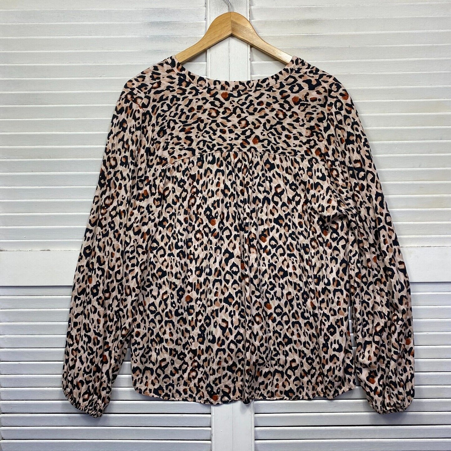 Target Top Size 16 Plus Animal Print Long Sleeve Viscose Multicoloured