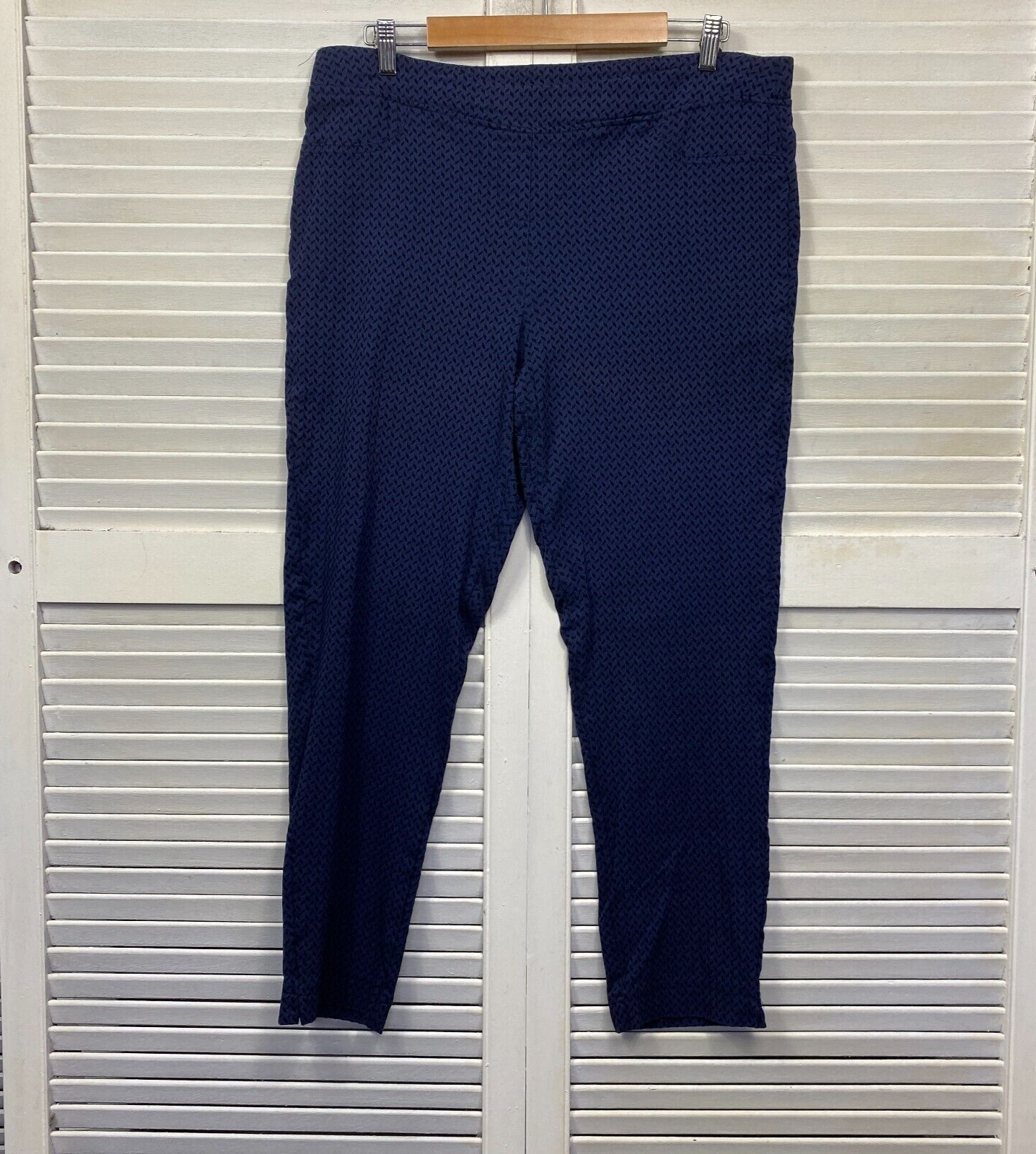 Liz Jordan Pants Size 18 Plus Blue Navy Pull On Ankle