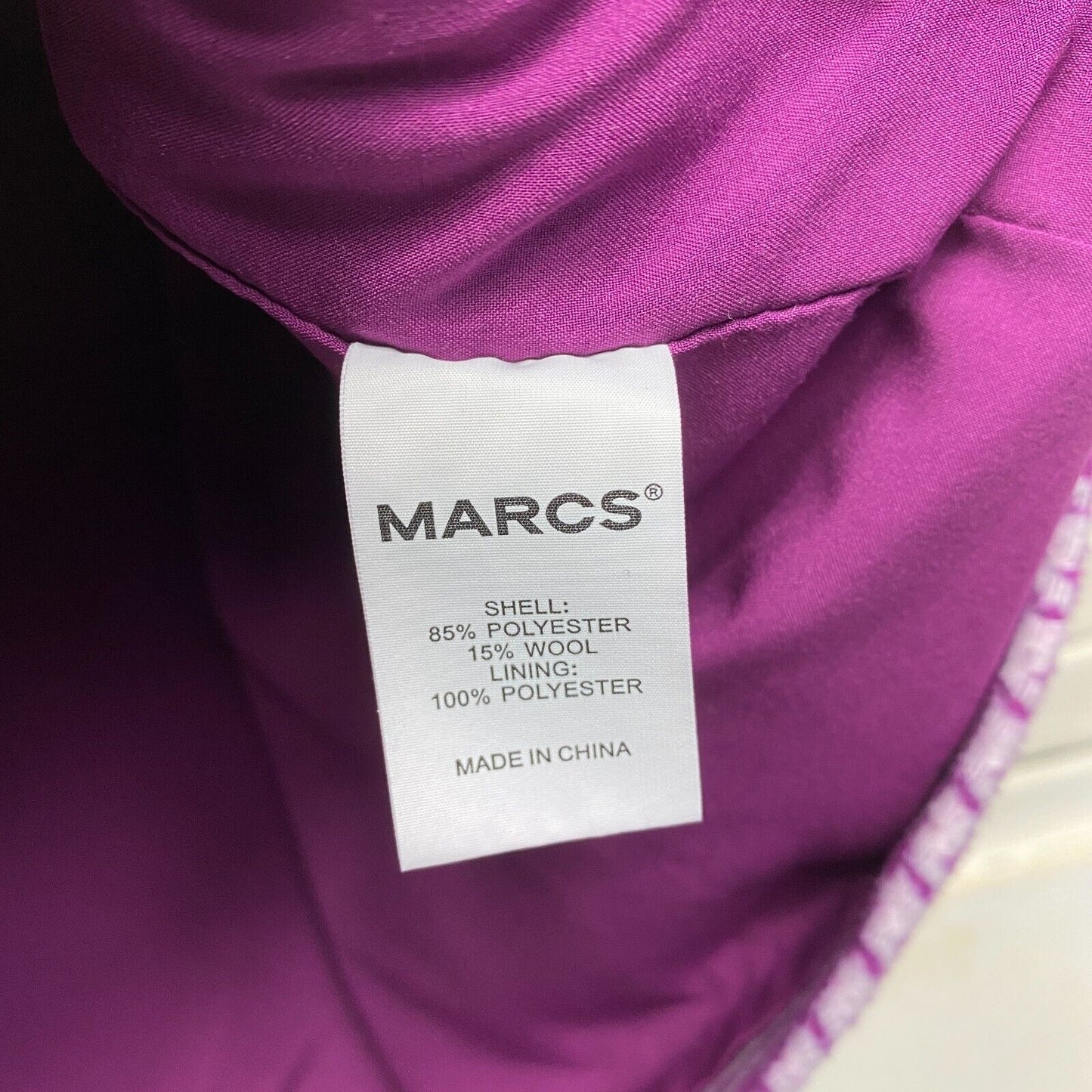 Marcs Skirt Size 14 Purple Houndstooth Check Wool Blend Lined Short Mini