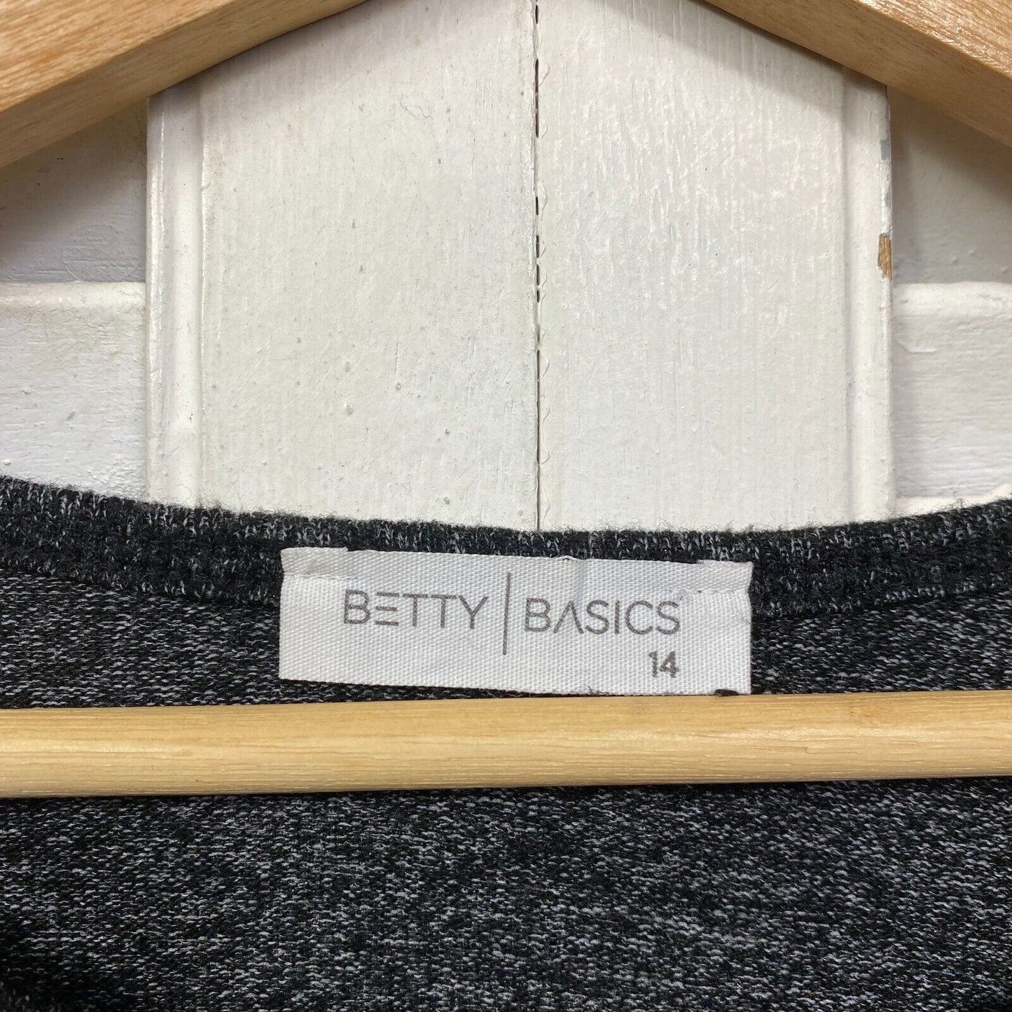 Betty Basics Top Size 14 Plus Grey Long Sleeve Casual Asymmetric