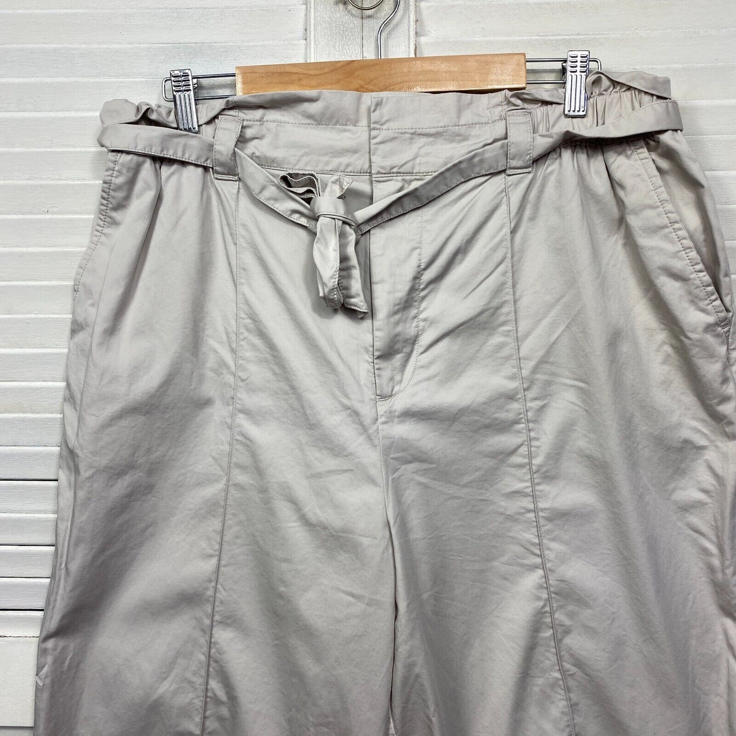 Target Pants Size 16 Beige Ankle Tie Baggy Pockets Belt Viscose