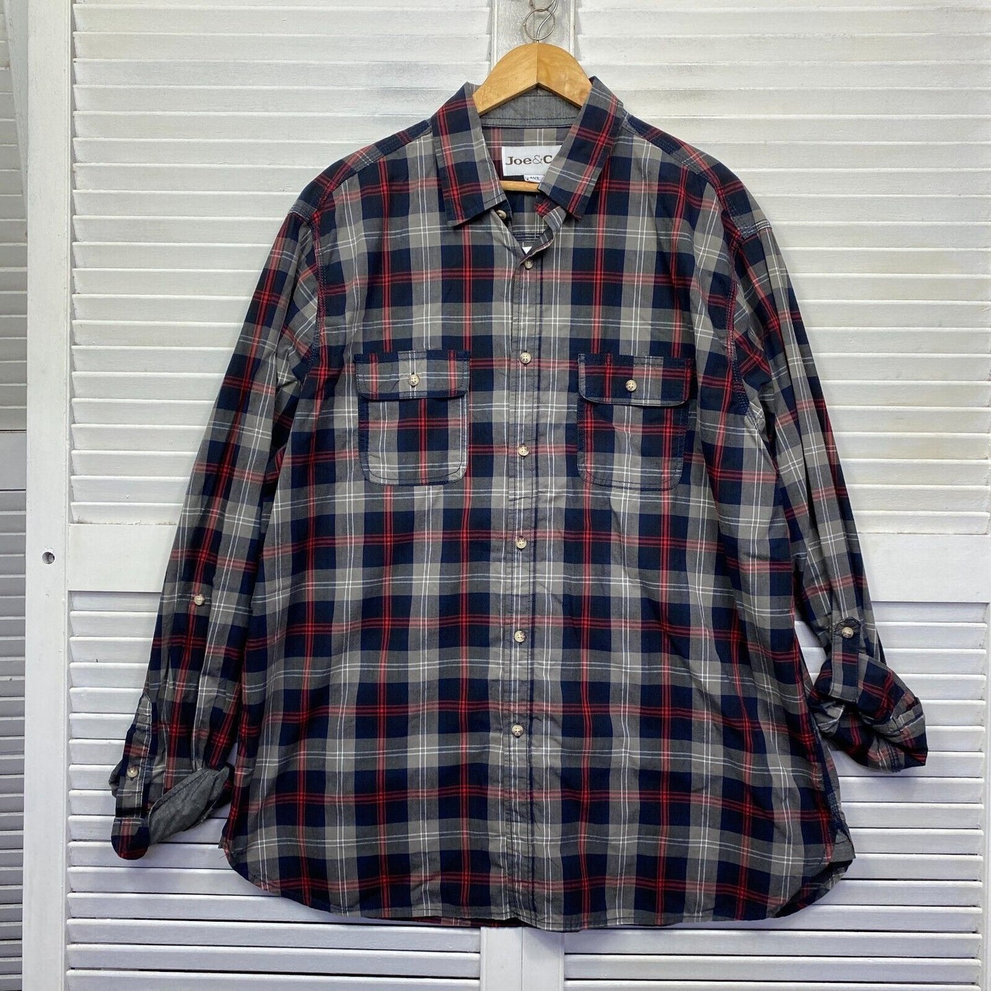 Joe & Co Shirt Mens 4XL Plus Black Check Long Sleeve Button Up Big & Tall New