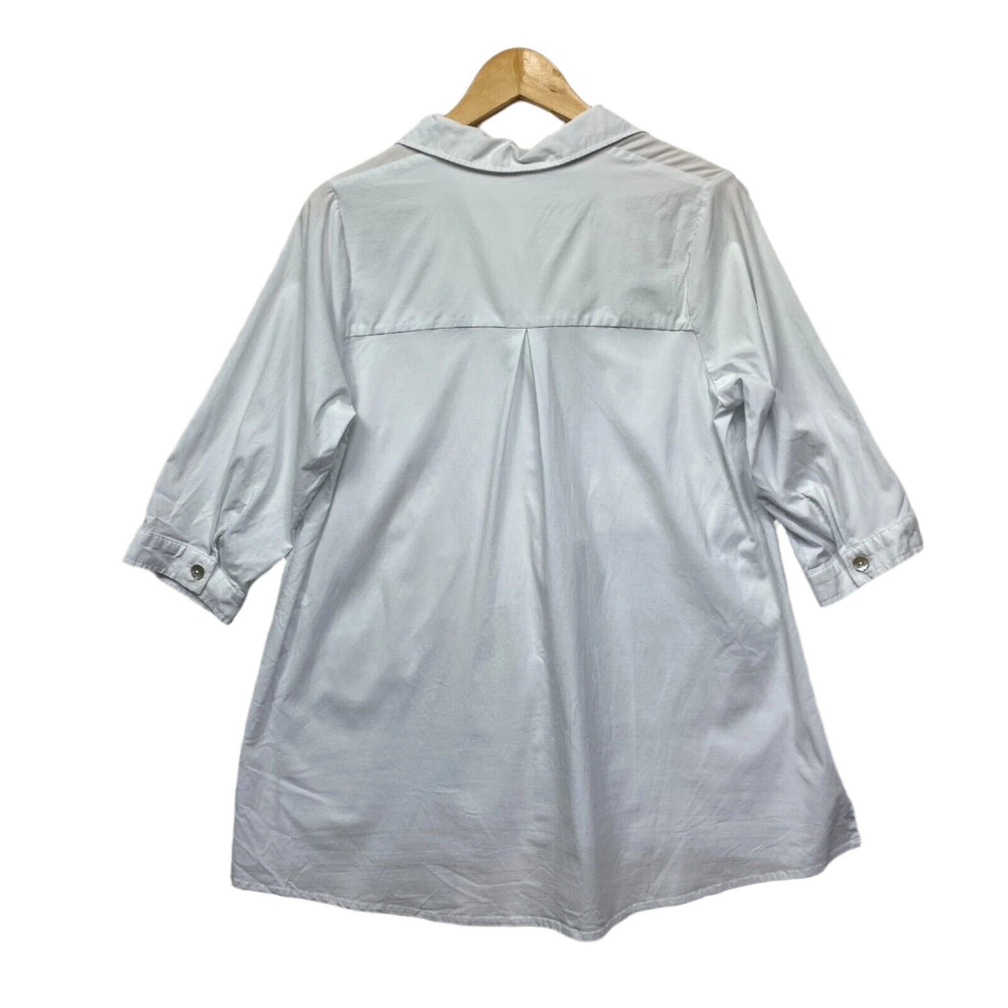 Virtuelle Top Size 12 14 Button Up White 3/4 Sleeve