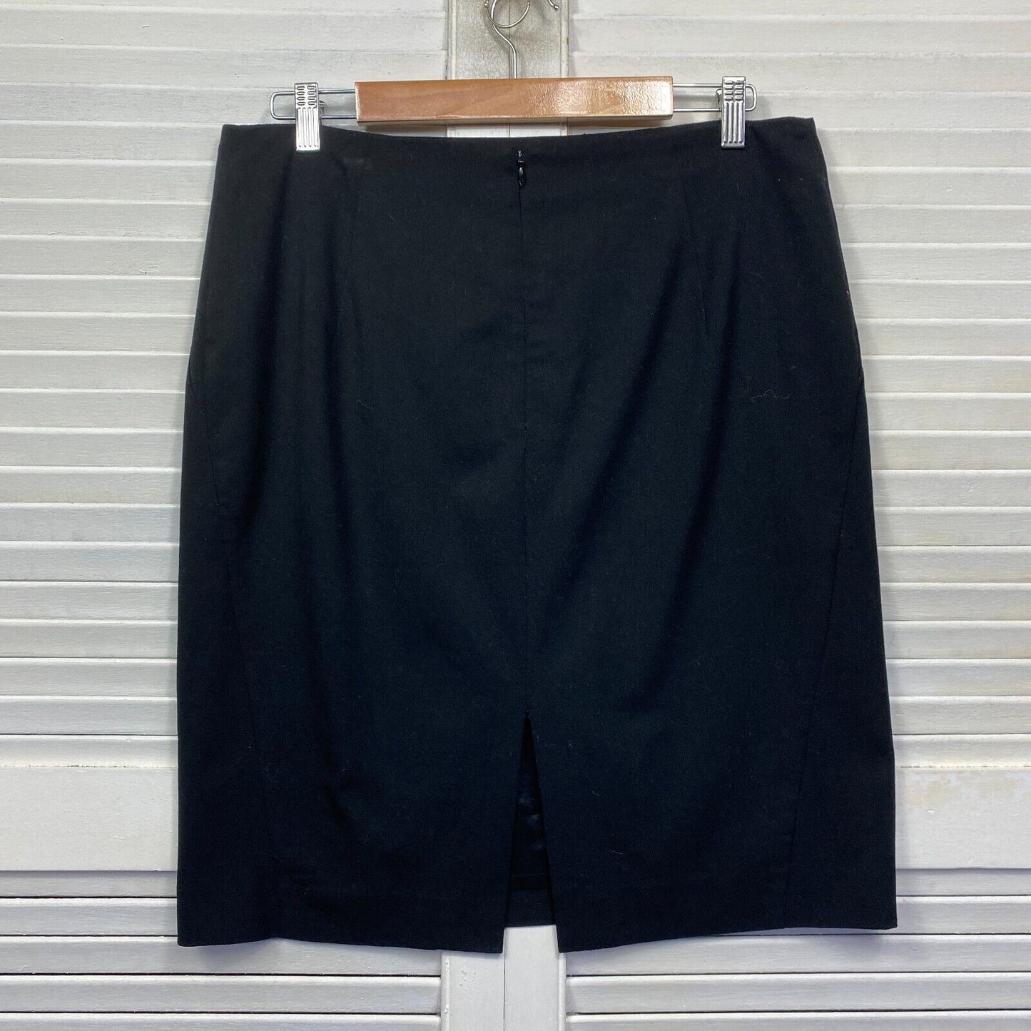 Veronika Maine Skirt Size 14 Black Knee Length Pencil Lined Office